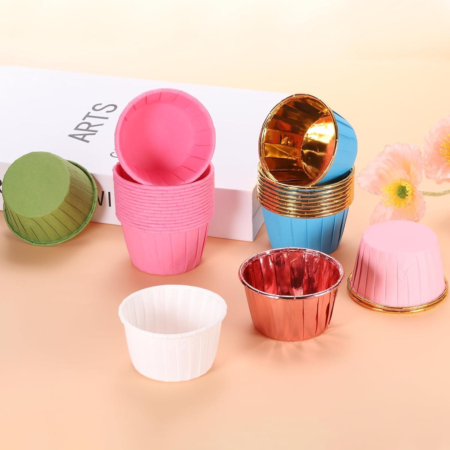 Liners para Cupcakes uxcell Dorado 50 Pcs Antiadherentes