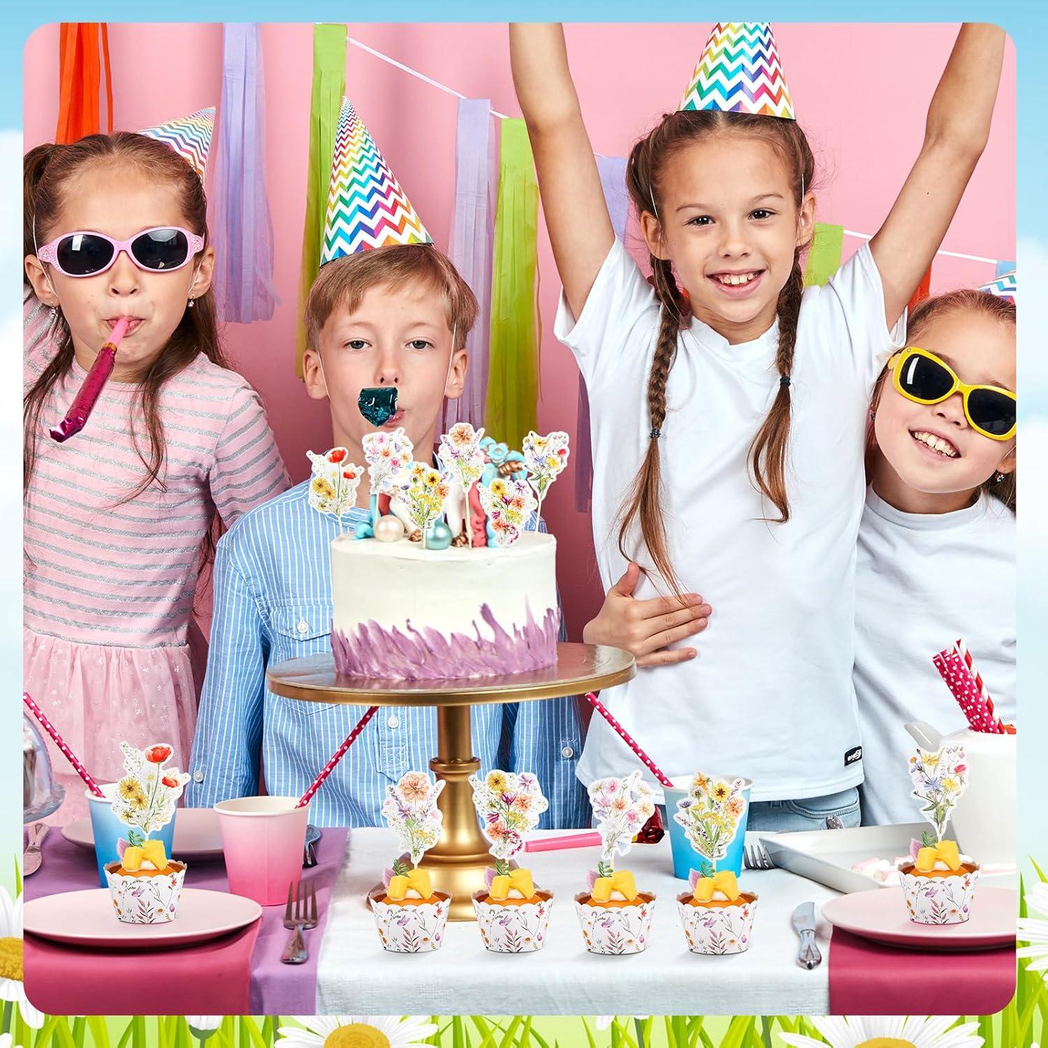 Vesici 72 Fundas de Cupcake Flores Silvestres 5x8.5cm