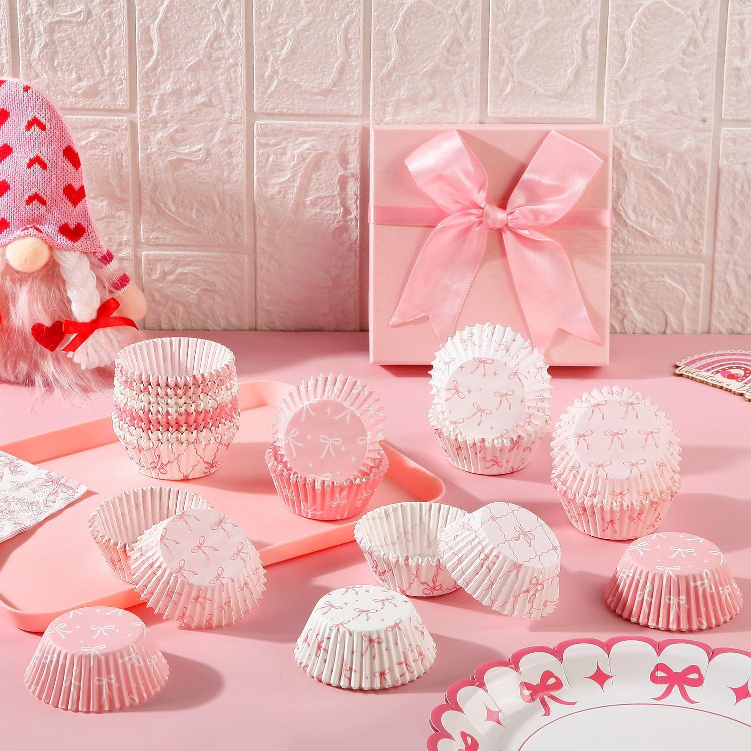 400 Forros de Cupcake Desechables Quera Rosa 5x3 cm
