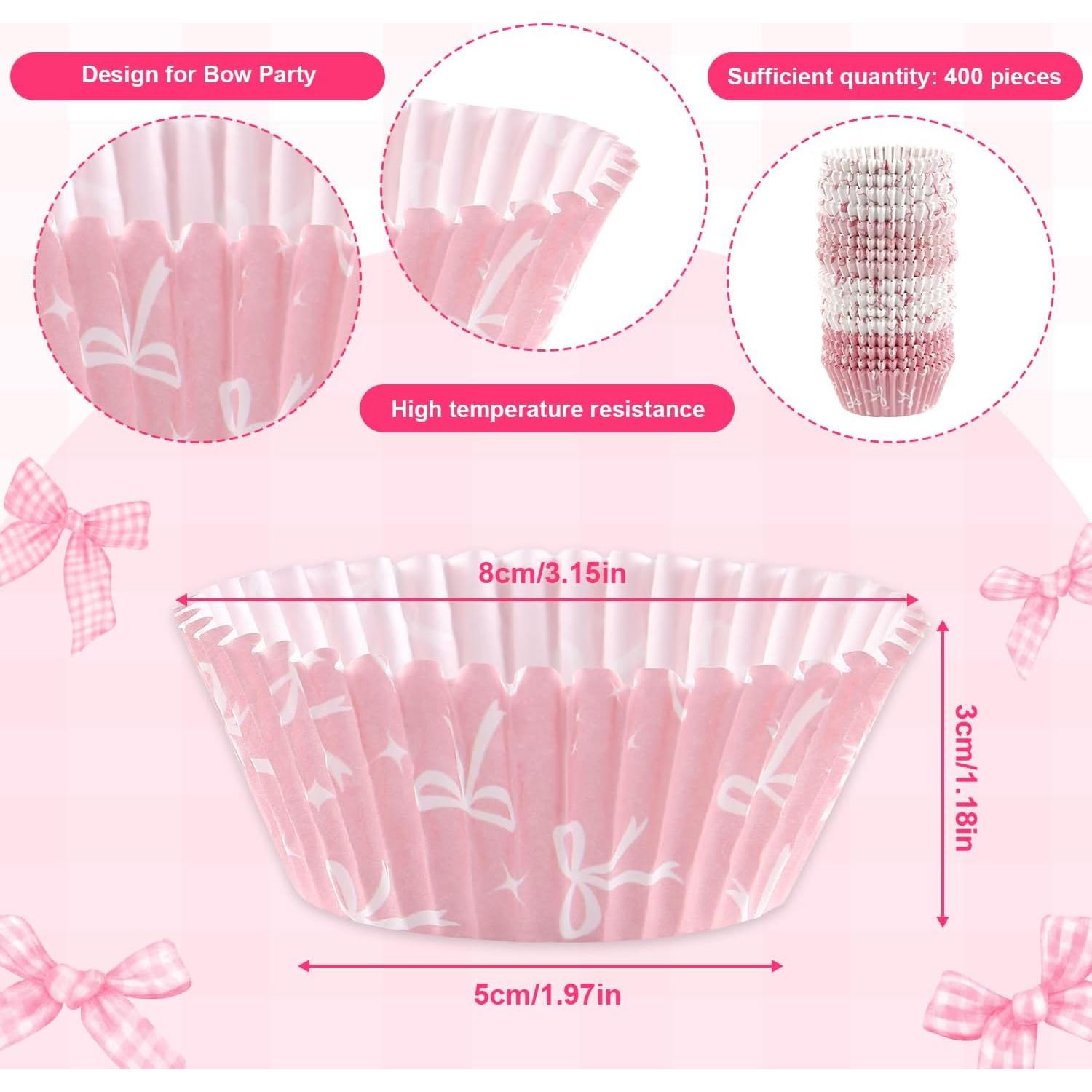 400 Forros de Cupcake Desechables Quera Rosa 5x3 cm