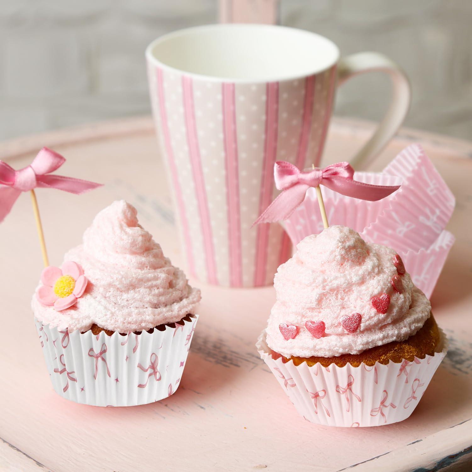 400 Forros de Cupcake Desechables Quera Rosa 5x3 cm