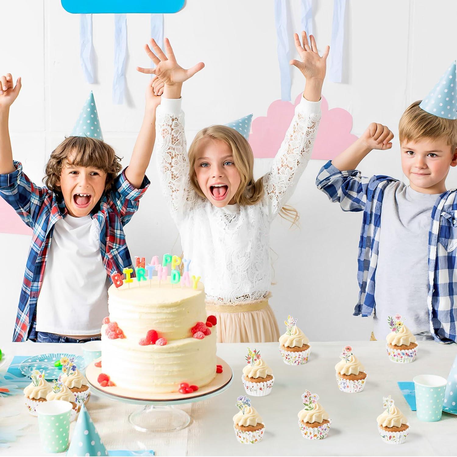 Forros de Cupcake Mini COcnny - 300pcs Floral Desechables