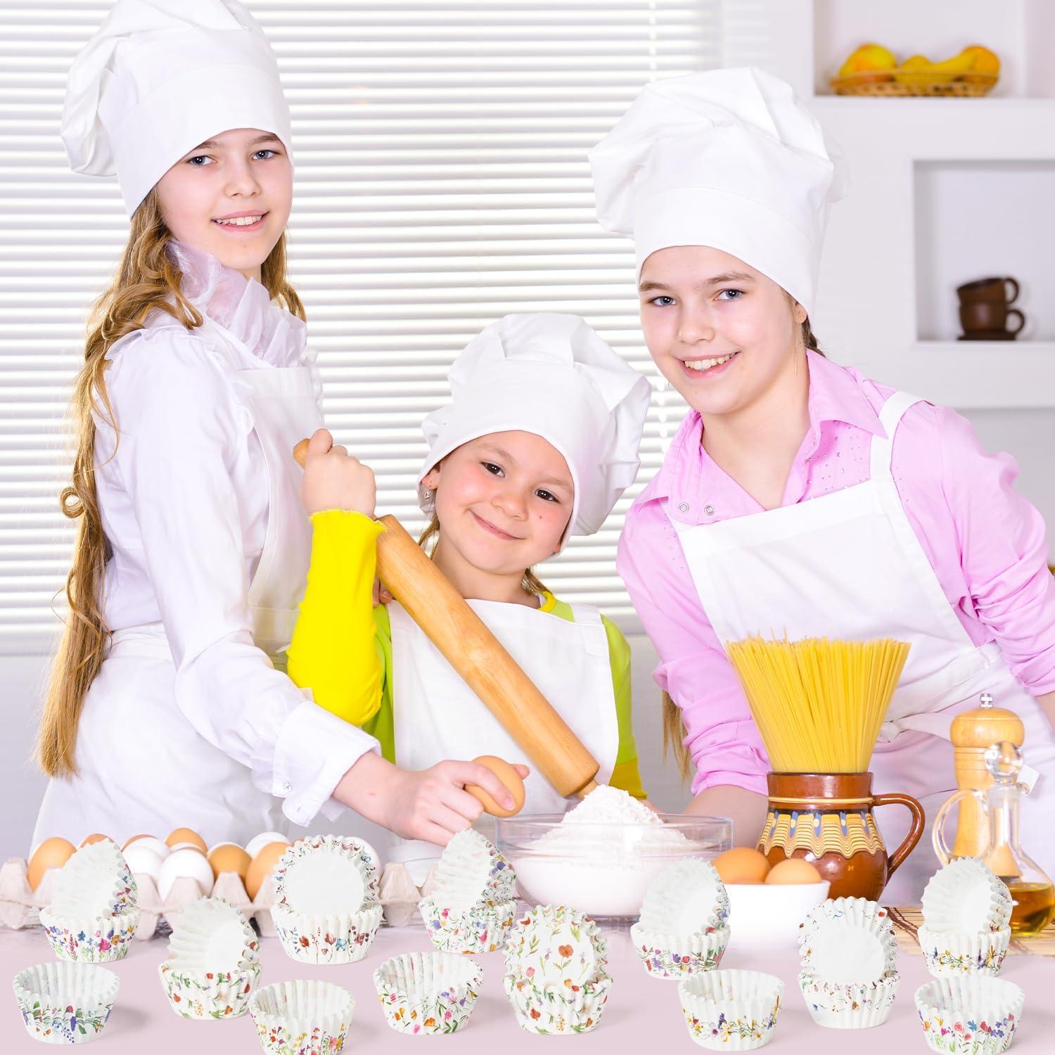 Forros de Cupcake Mini COcnny - 300pcs Floral Desechables