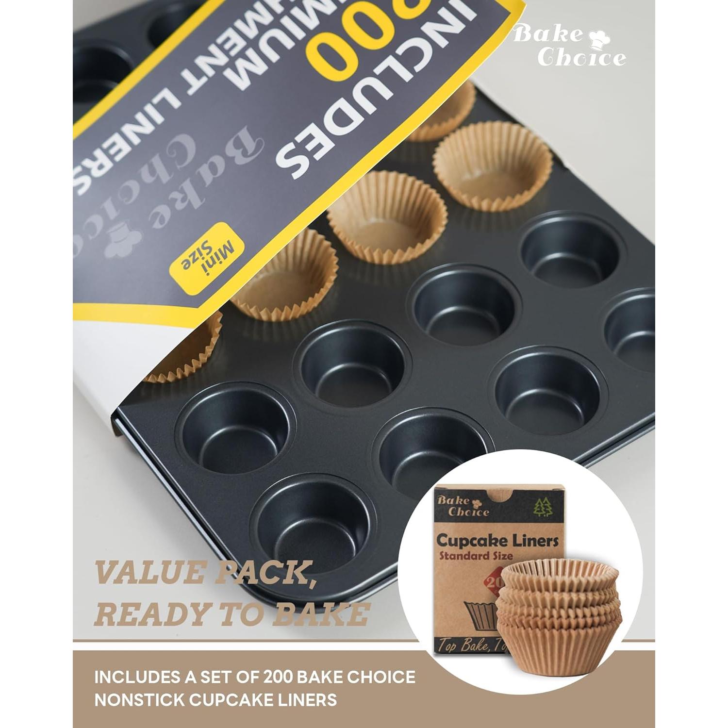 Molde para Muffins Mini Bake Choice 24 Tazas + 200 Forros