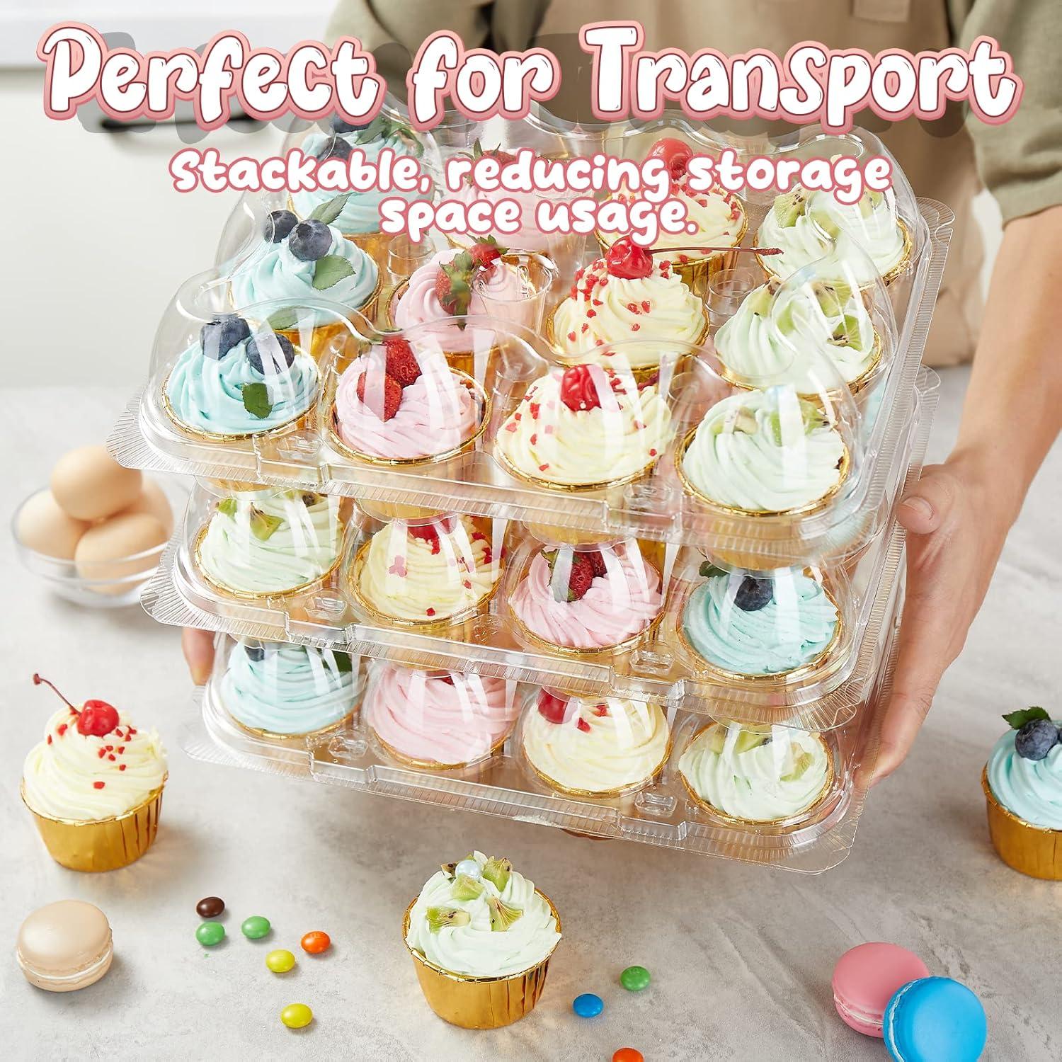 Paquete de 20 cajas apilables para 12 cupcakes con 240 forros