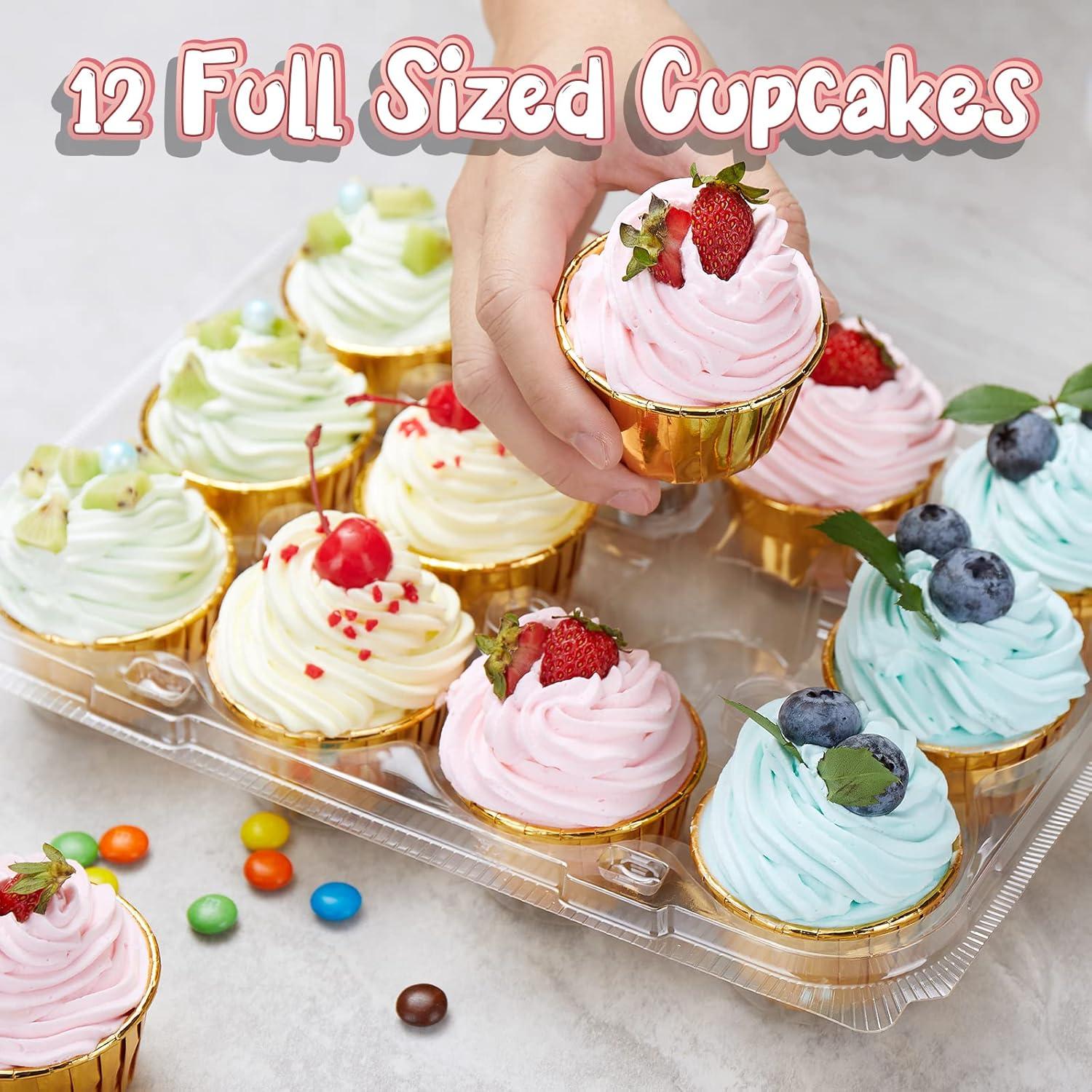 Paquete de 20 cajas apilables para 12 cupcakes con 240 forros