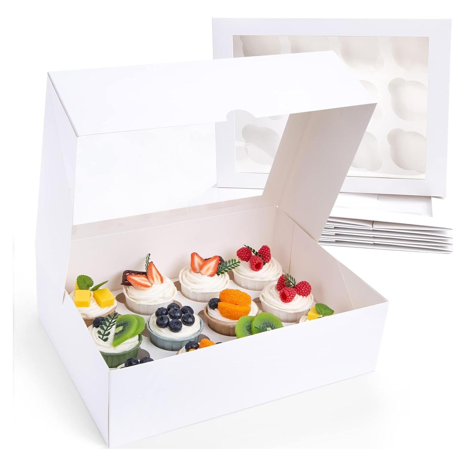 Caja de Cupcakes VGOODALL 6PCS para 72 Postres 33.5x24.9cm