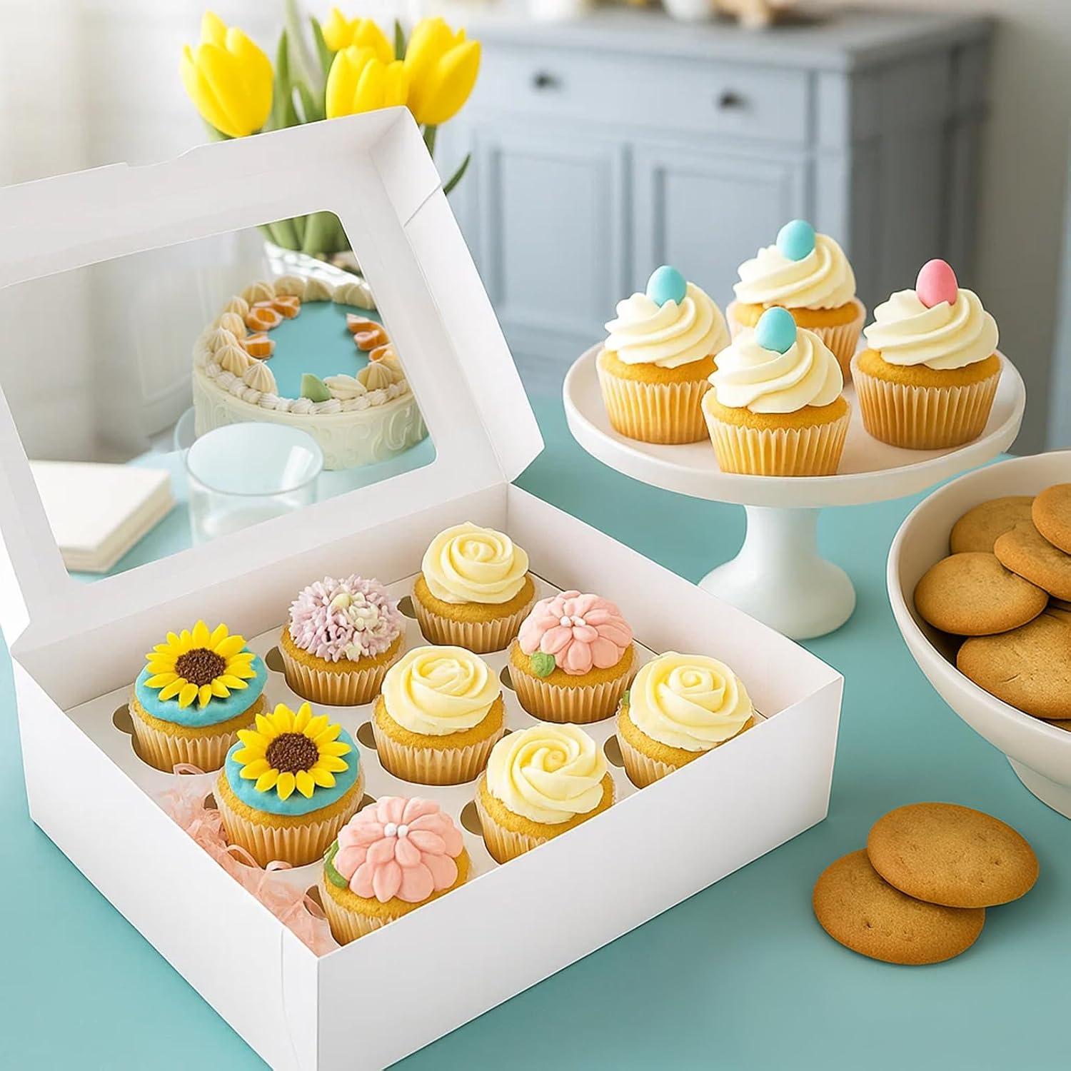 Caja de Cupcakes VGOODALL 6PCS para 72 Postres 33.5x24.9cm