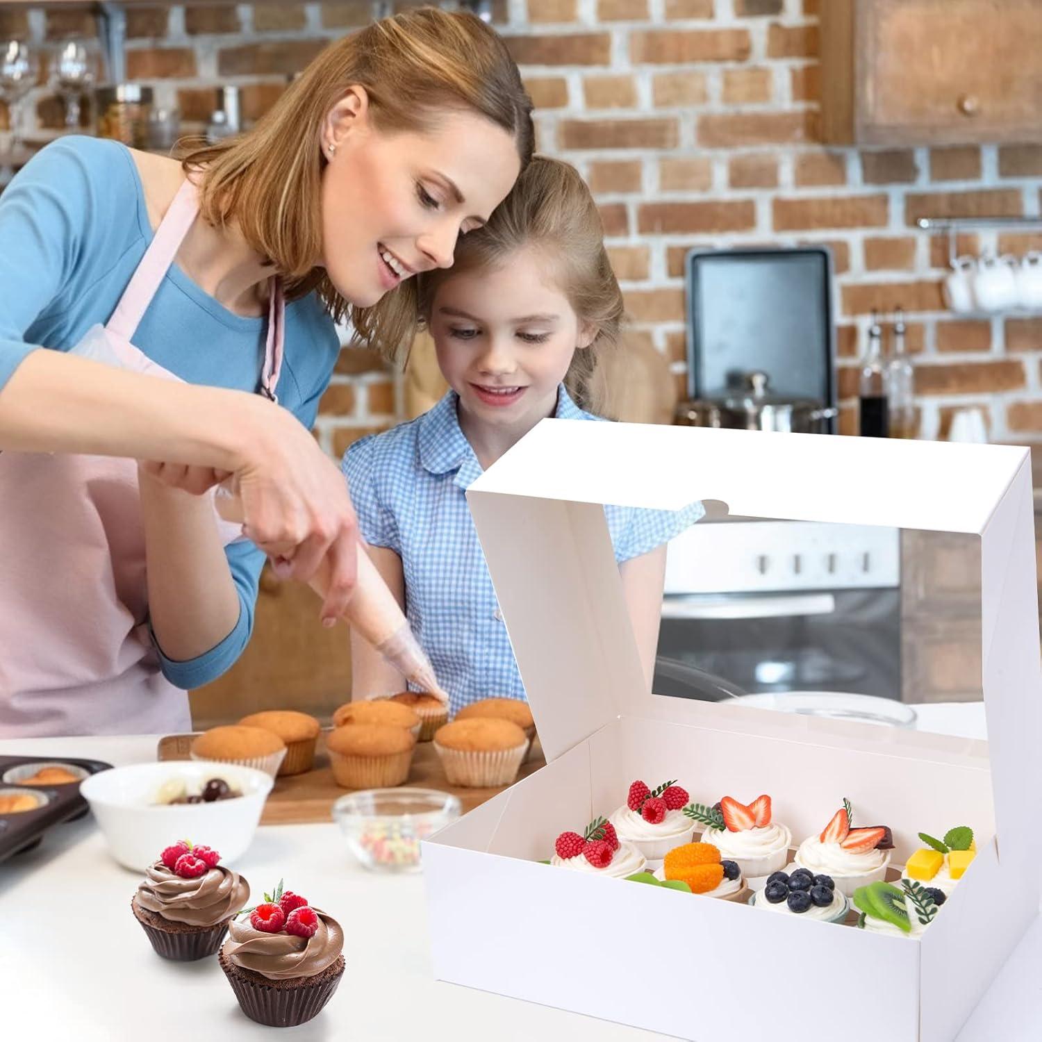 Caja de Cupcakes VGOODALL 6PCS para 72 Postres 33.5x24.9cm