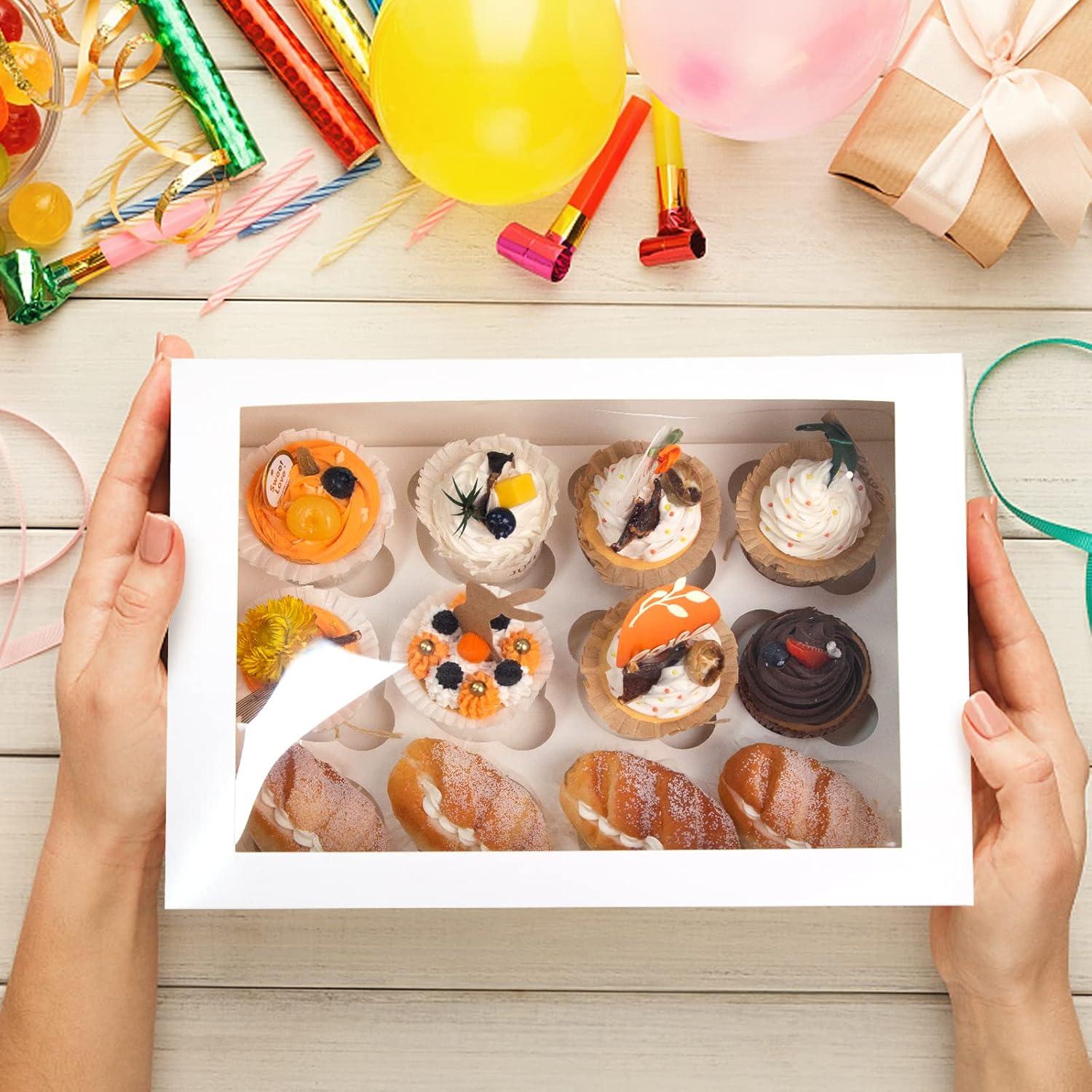 Caja de Cupcakes VGOODALL 6PCS para 72 Postres 33.5x24.9cm