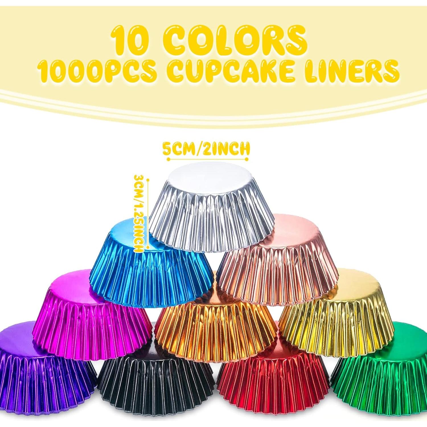 1000 Forros de Cupcake de Aluminio Vesici 5 cm Colorido