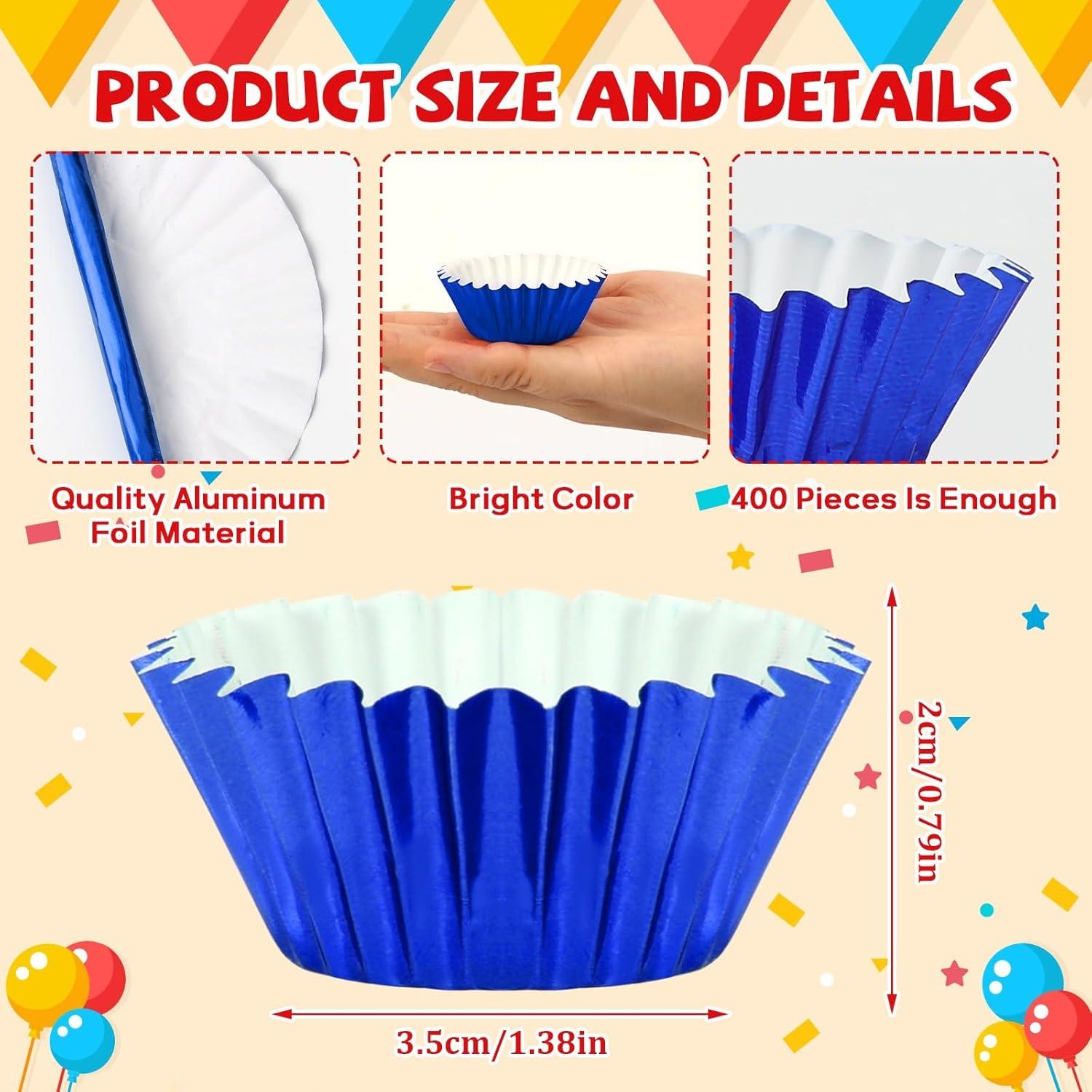 Forros de Cupcake Mini AUGSUN 400pcs Aluminio Multicolor