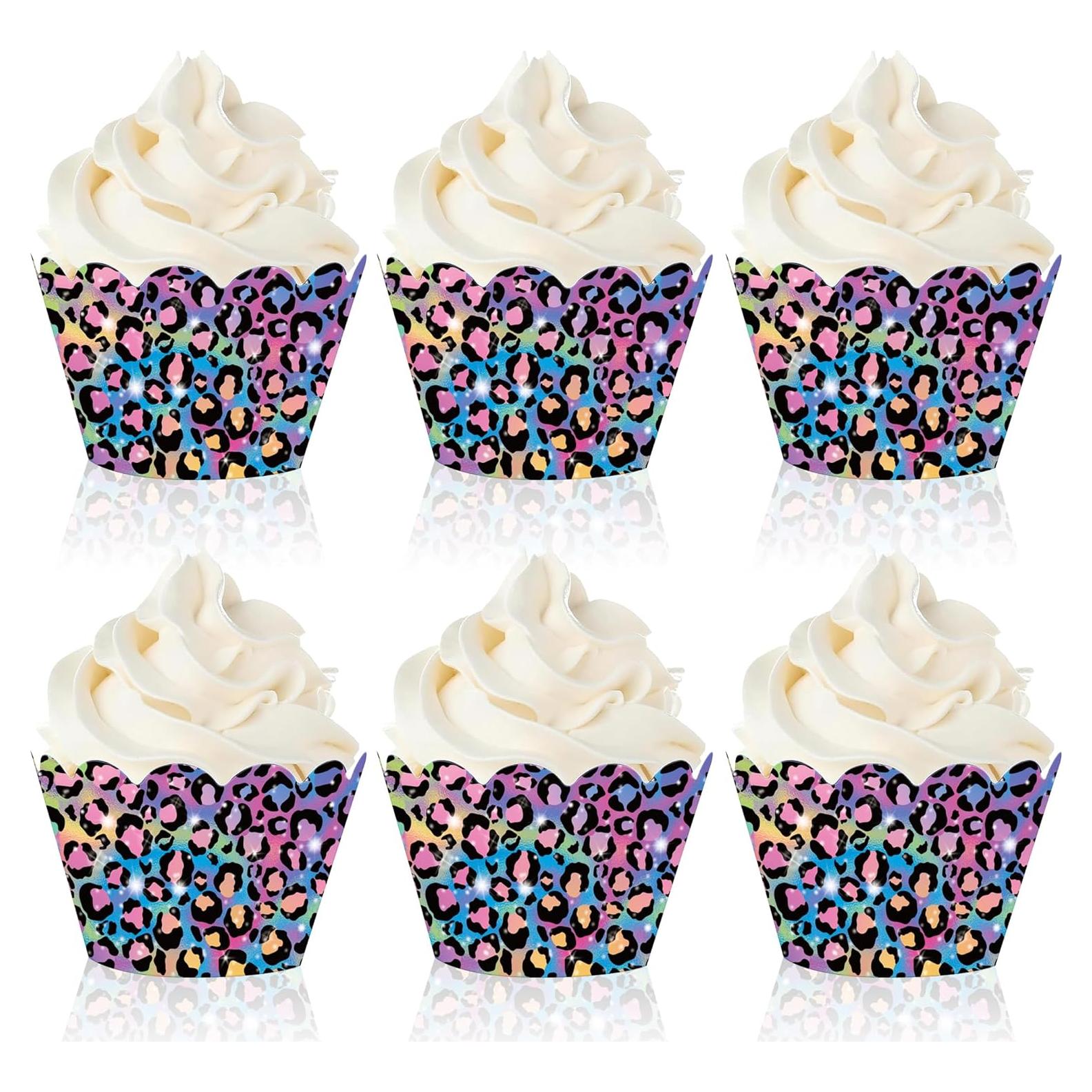Fundas para Cupcakes Neon Leopardo 48 Piezas Umomi