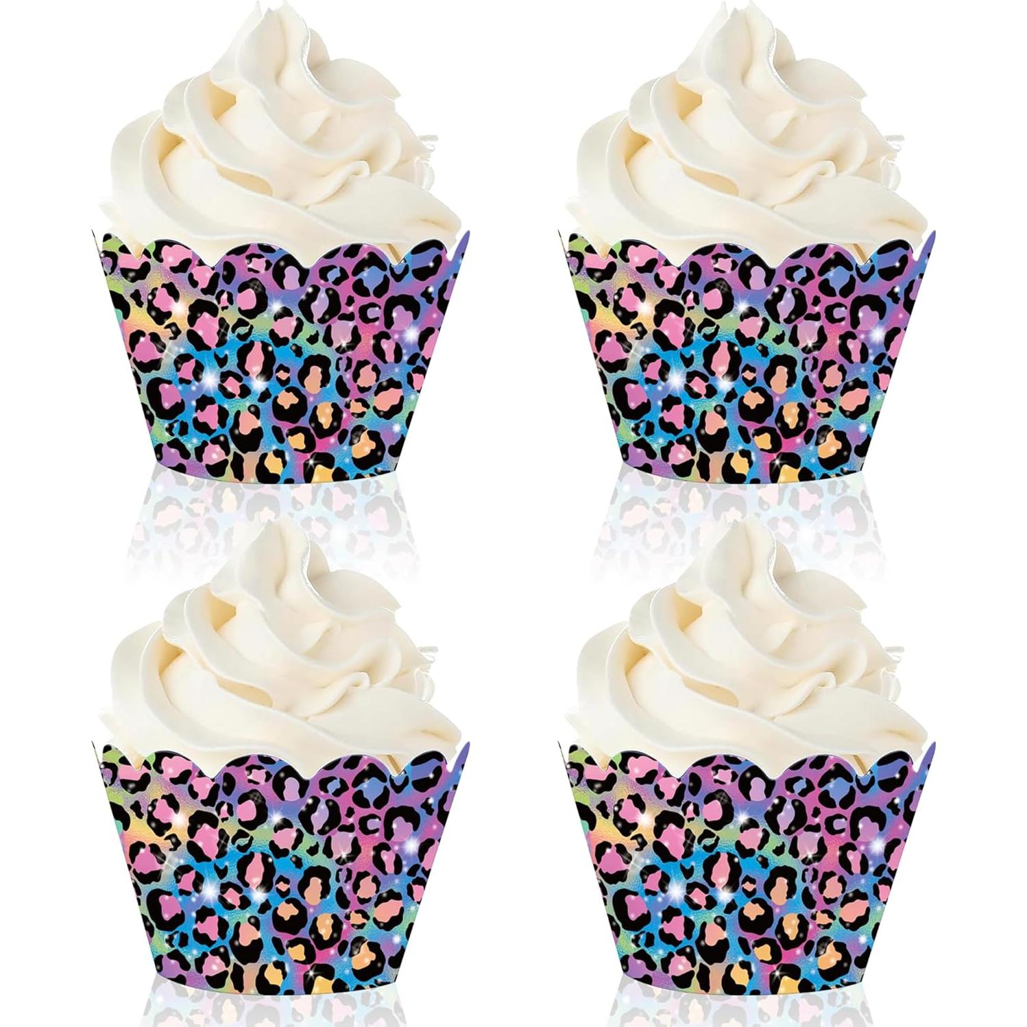 Fundas para Cupcakes Neon Leopardo 48 Piezas Umomi