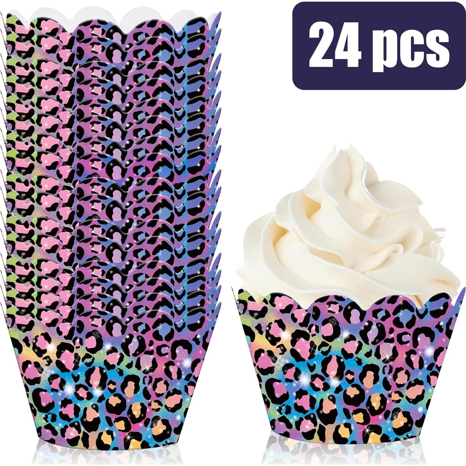 Fundas para Cupcakes Neon Leopardo 48 Piezas Umomi