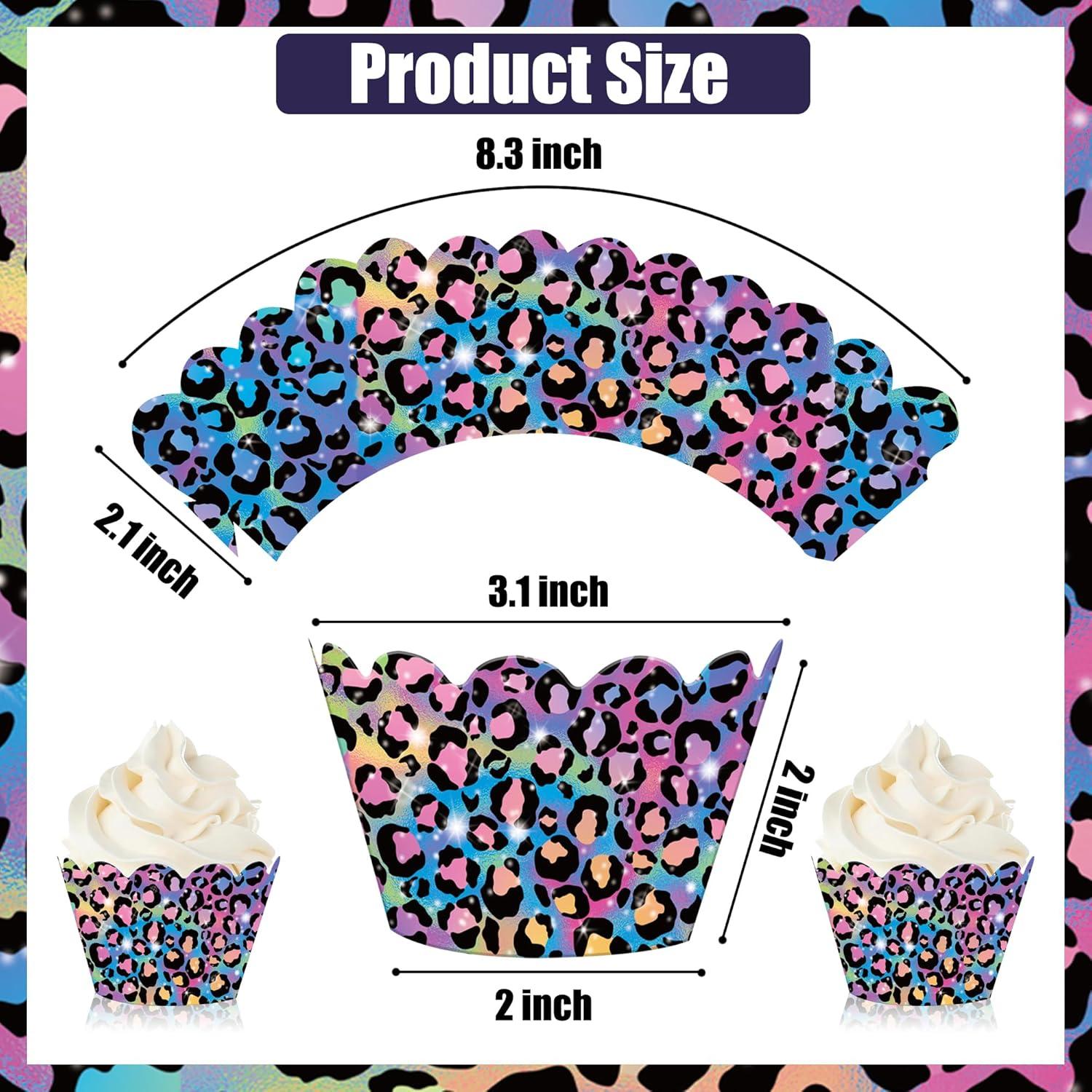Fundas para Cupcakes Neon Leopardo 48 Piezas Umomi