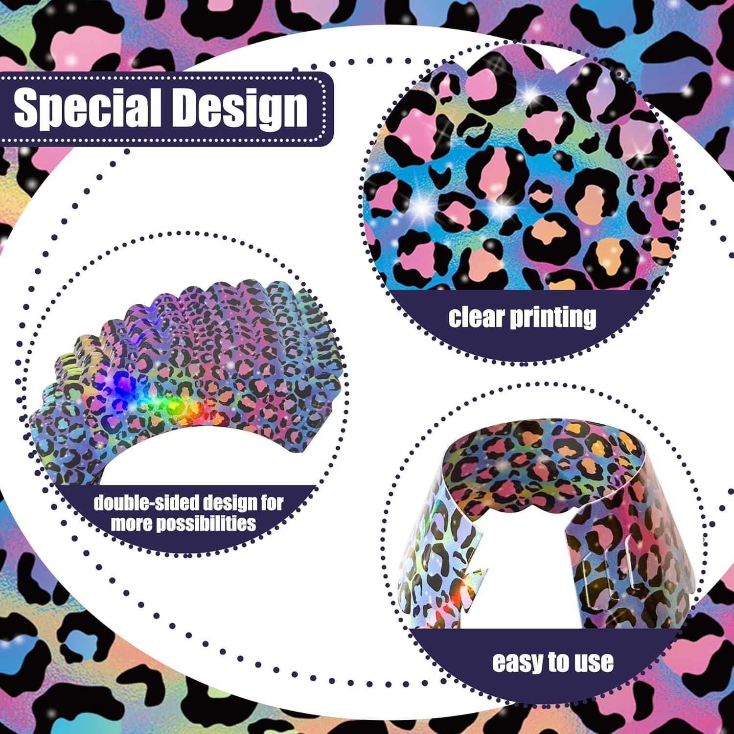 Fundas para Cupcakes Neon Leopardo 48 Piezas Umomi