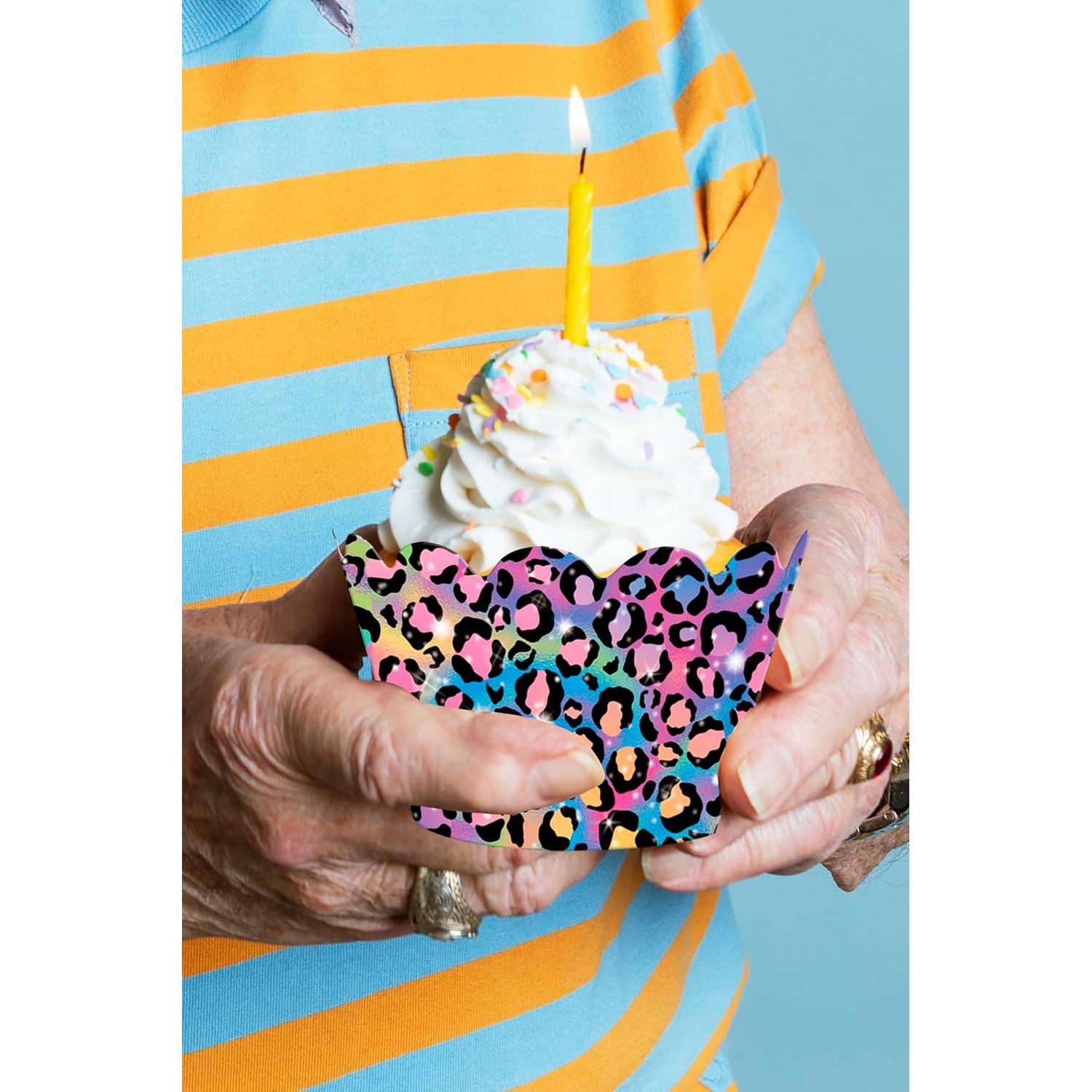 Fundas para Cupcakes Neon Leopardo 48 Piezas Umomi