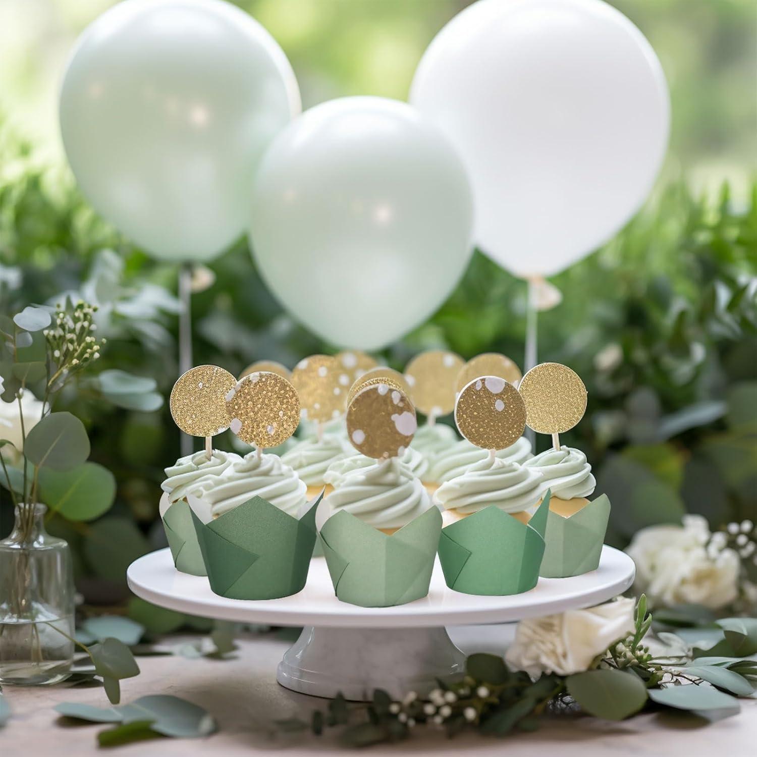 Forros para Cupcakes Tulipán Verde Salvia Whaline 180 Pcs
