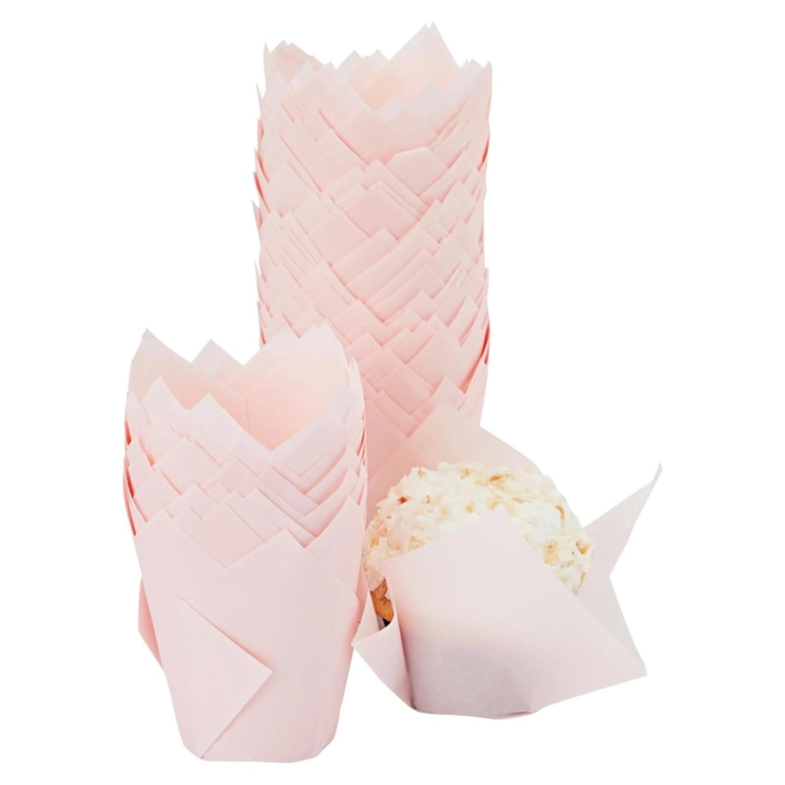 Forros de Cupcake Tulip Pink Juvale - 100 Piezas Desechables