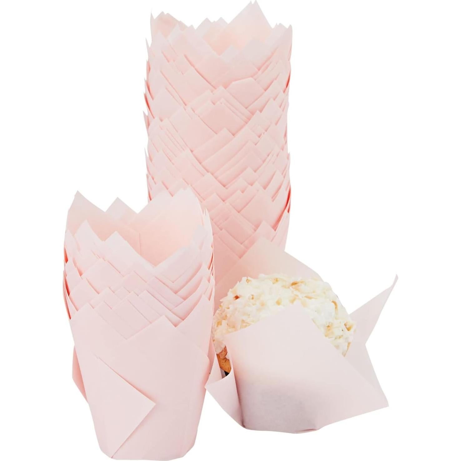 Forros de Cupcake Tulip Pink Juvale - 100 Piezas Desechables