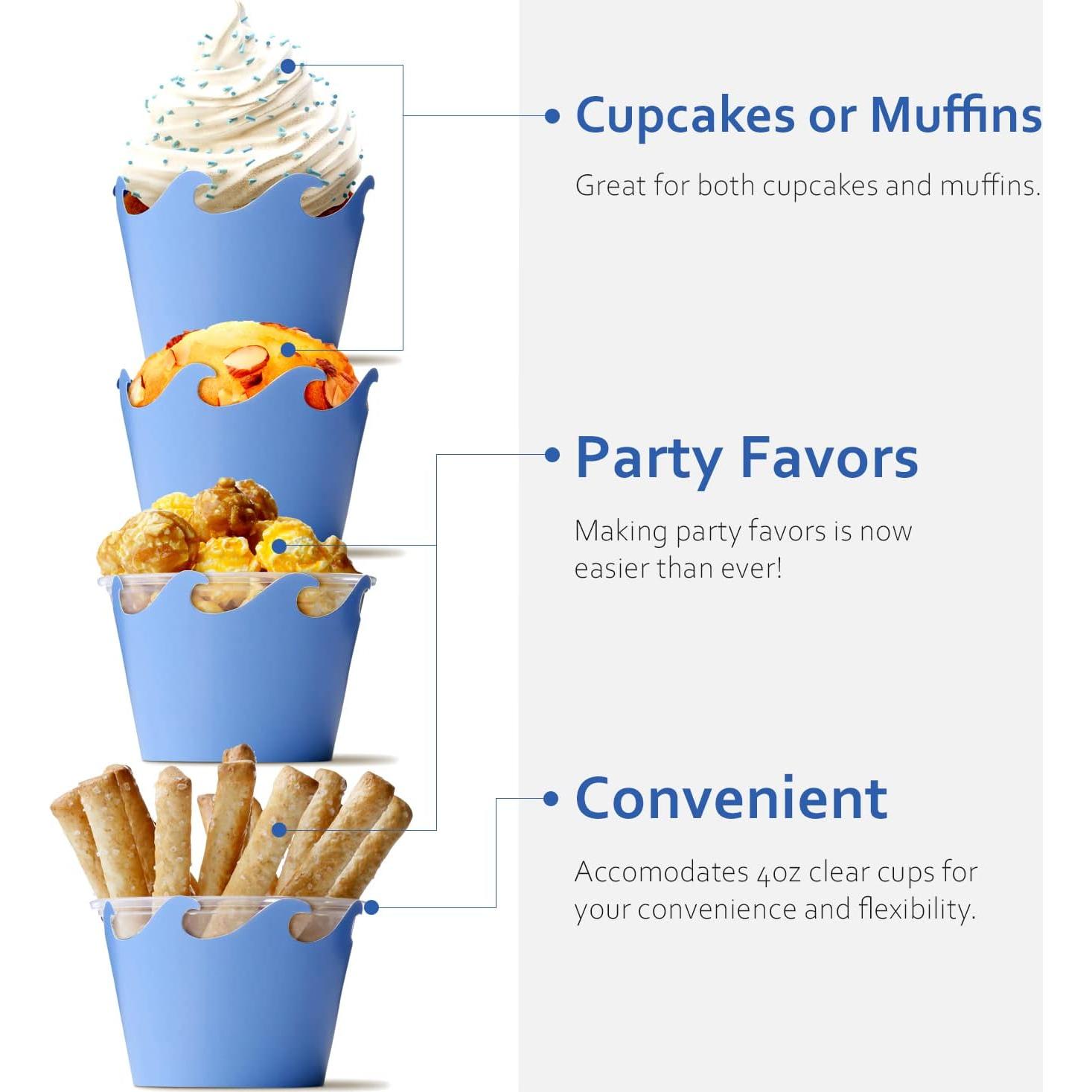 Fundas para Cupcakes Oceánicas Pretty Cute Studios - Set de 48