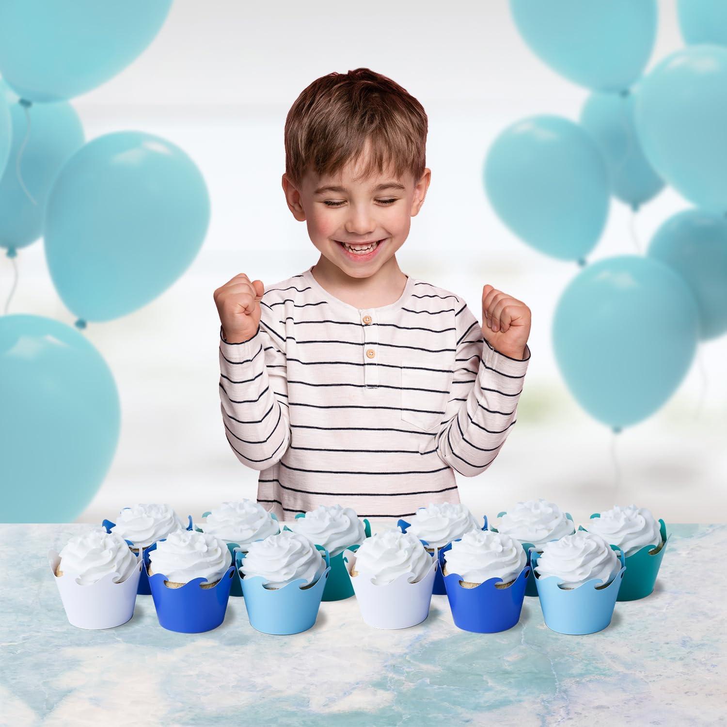 Fundas para Cupcakes Oceánicas Pretty Cute Studios - Set de 48