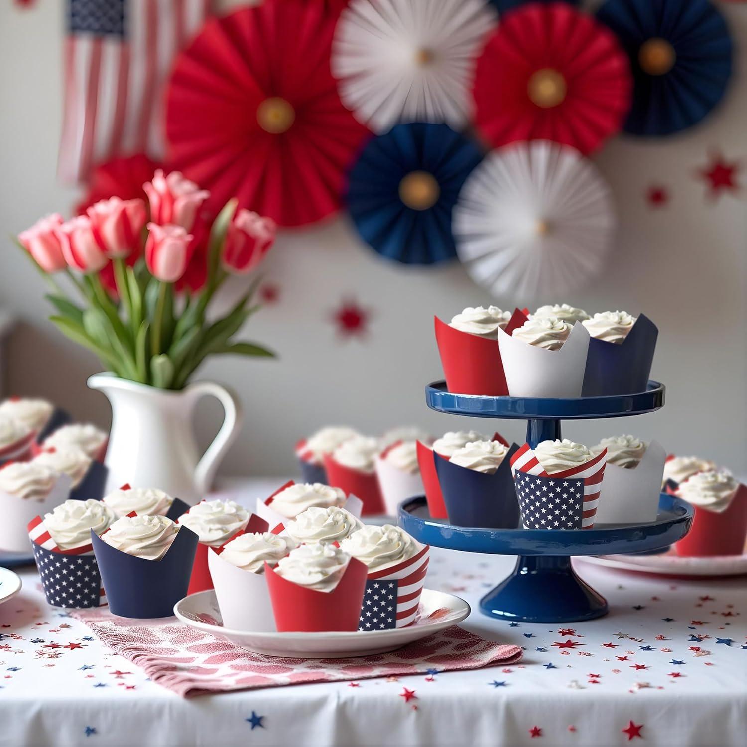 Fundas para Cupcakes Patrióticas Pretty Cute Studios - Set de 30