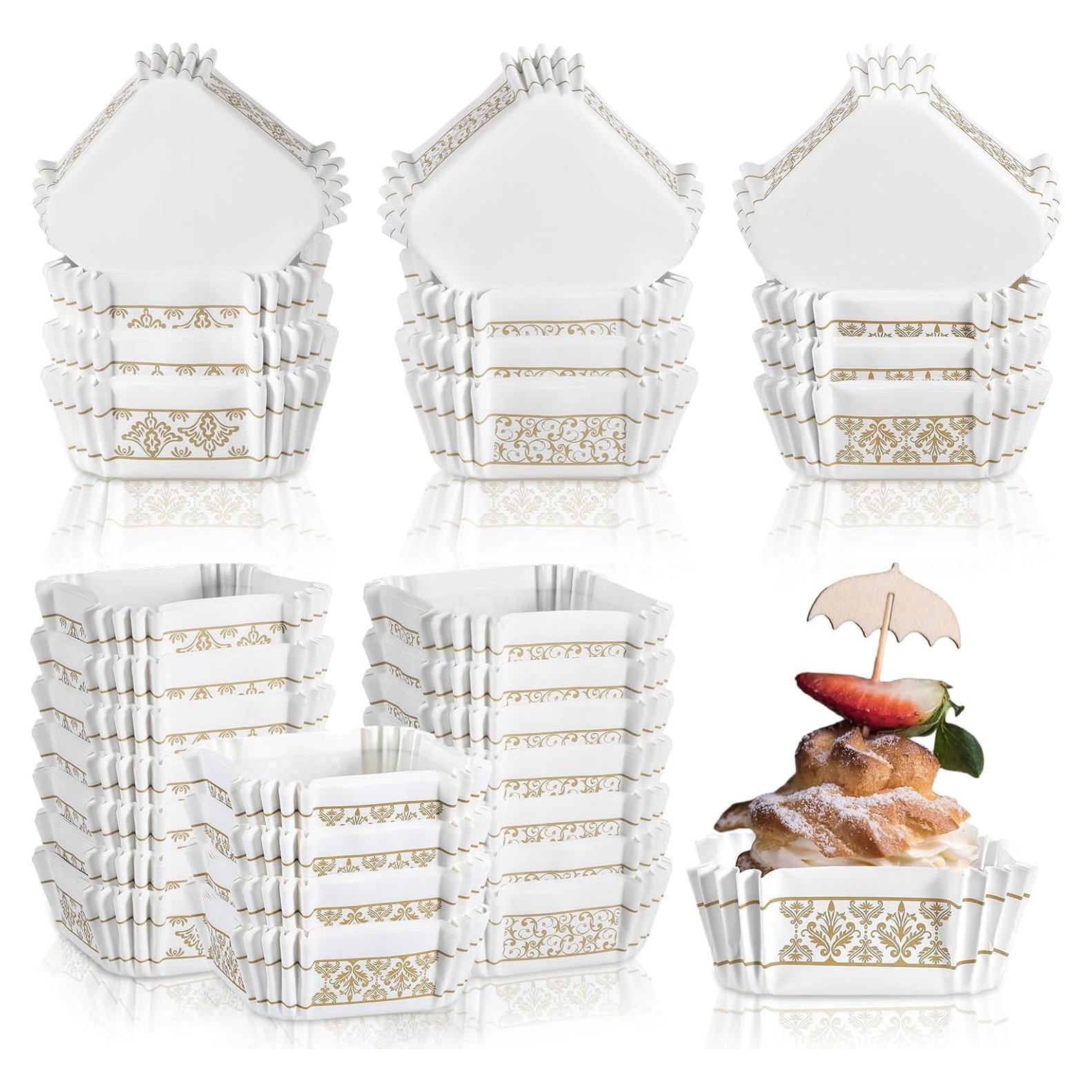 Maxcheck 300 Tazas de Hornear Cuadradas 6x6 cm Diseño Europeo