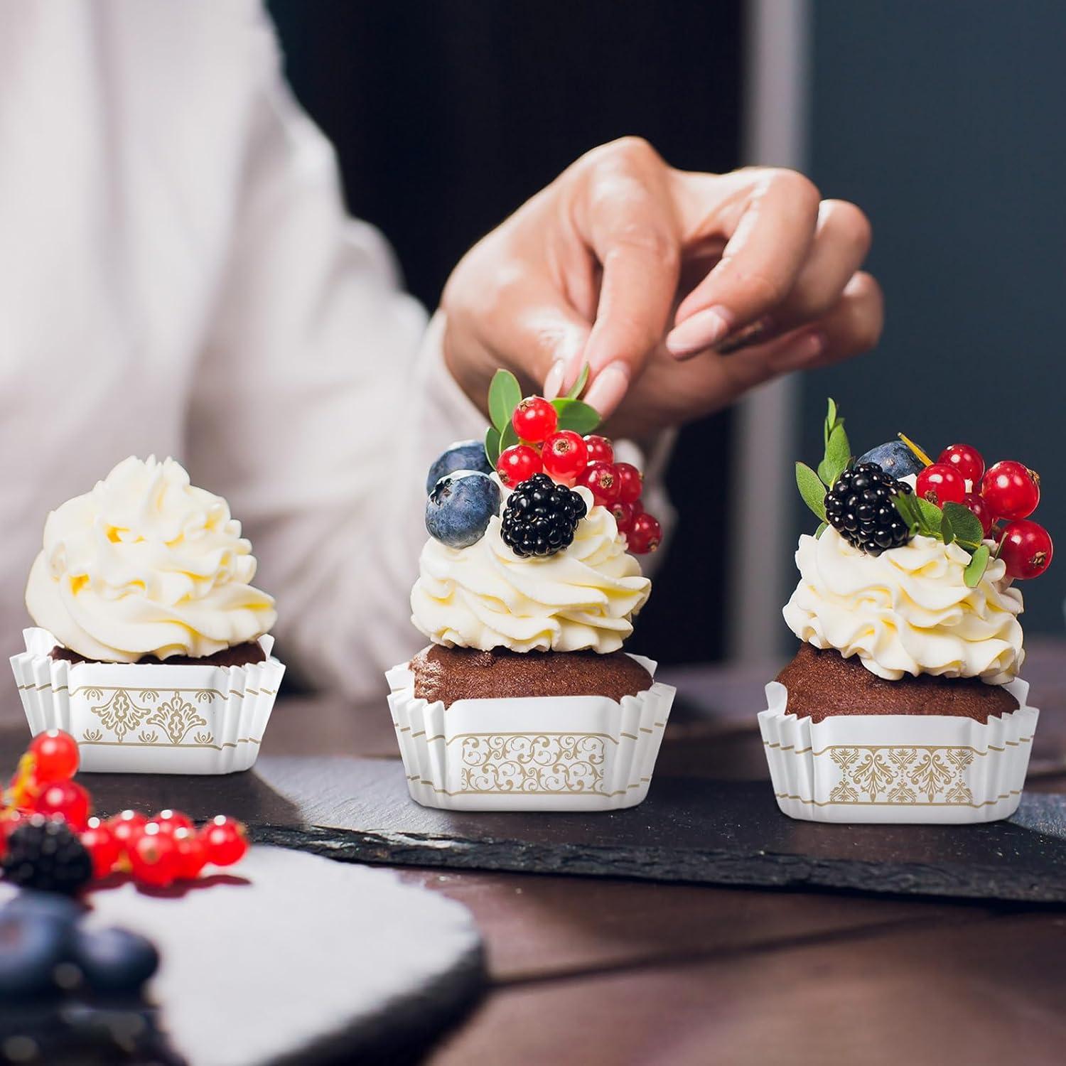 Maxcheck 300 Tazas de Hornear Cuadradas 6x6 cm Diseño Europeo