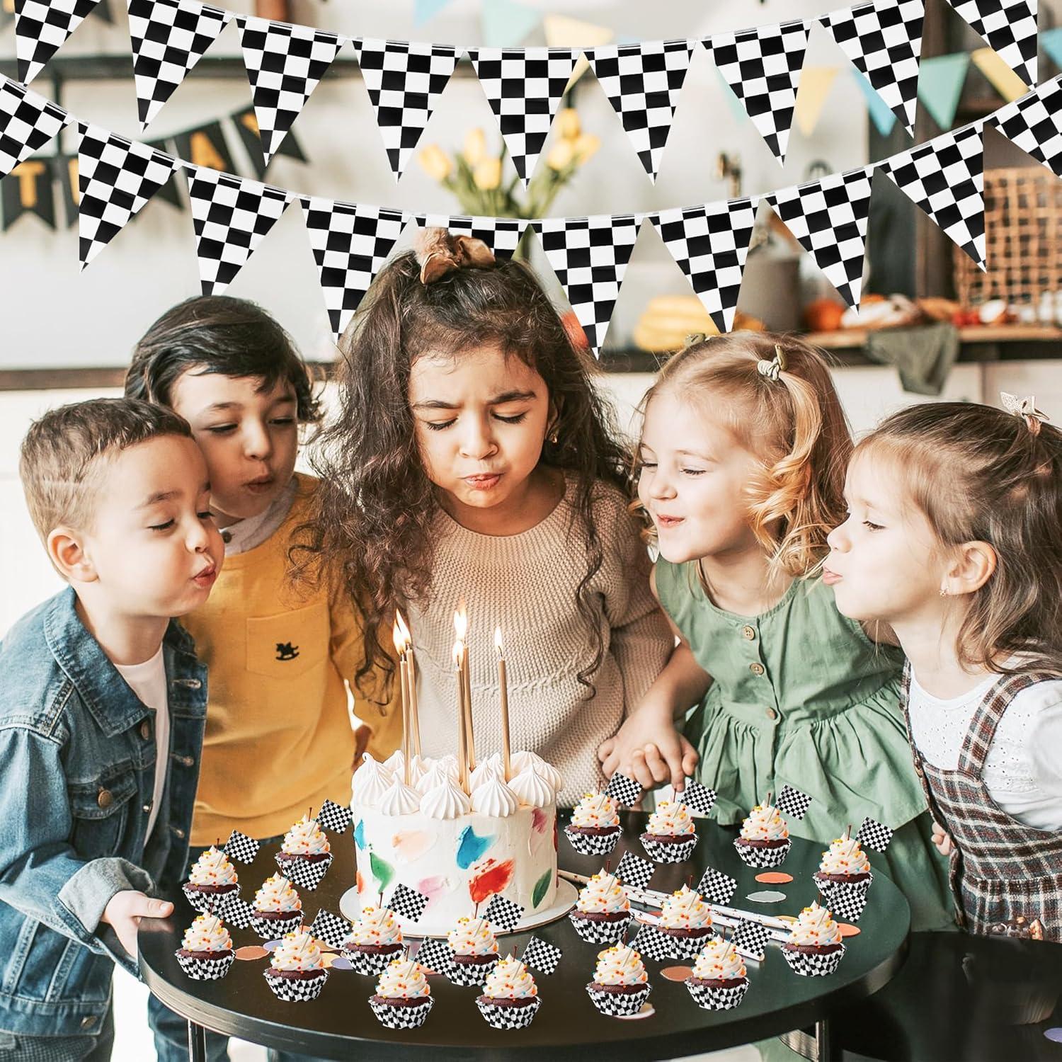 Forros de Cupcake Mini COcnny 200pcs a Cuadros Blancos y Negros