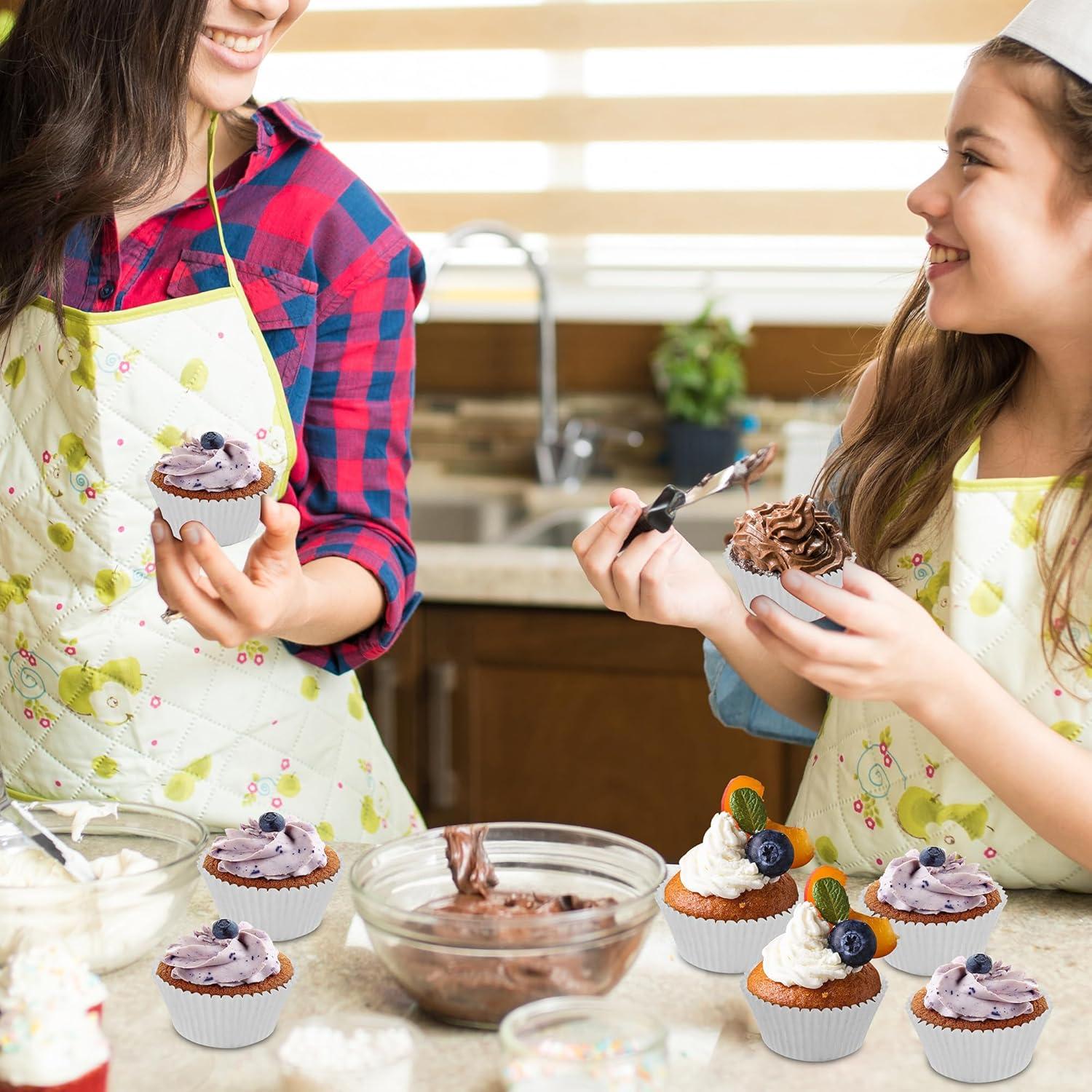 Forros de Cupcake Estándar YestBuy 200 Pcs Desechables Blancos