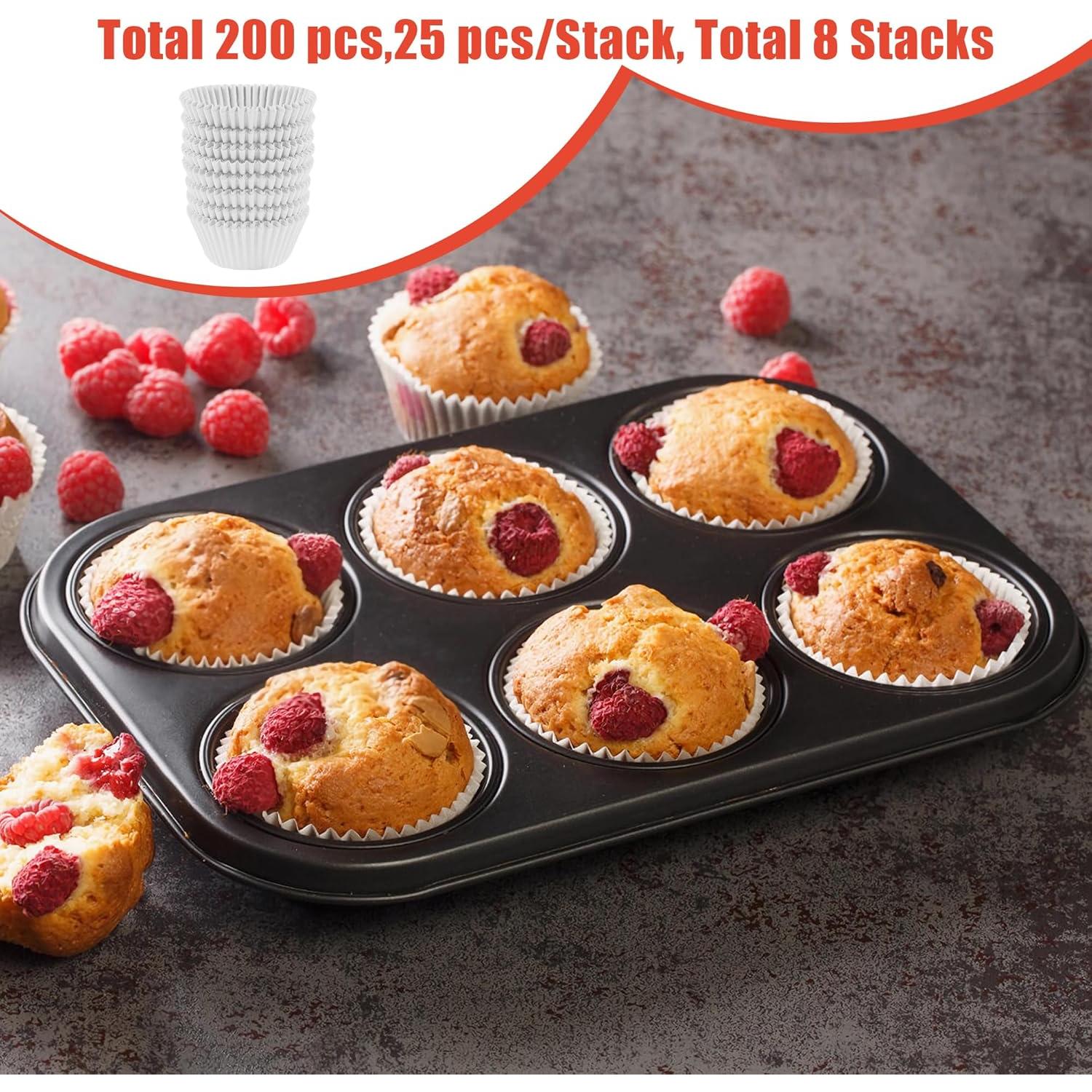 Forros de Cupcake Estándar YestBuy 200 Pcs Desechables Blancos