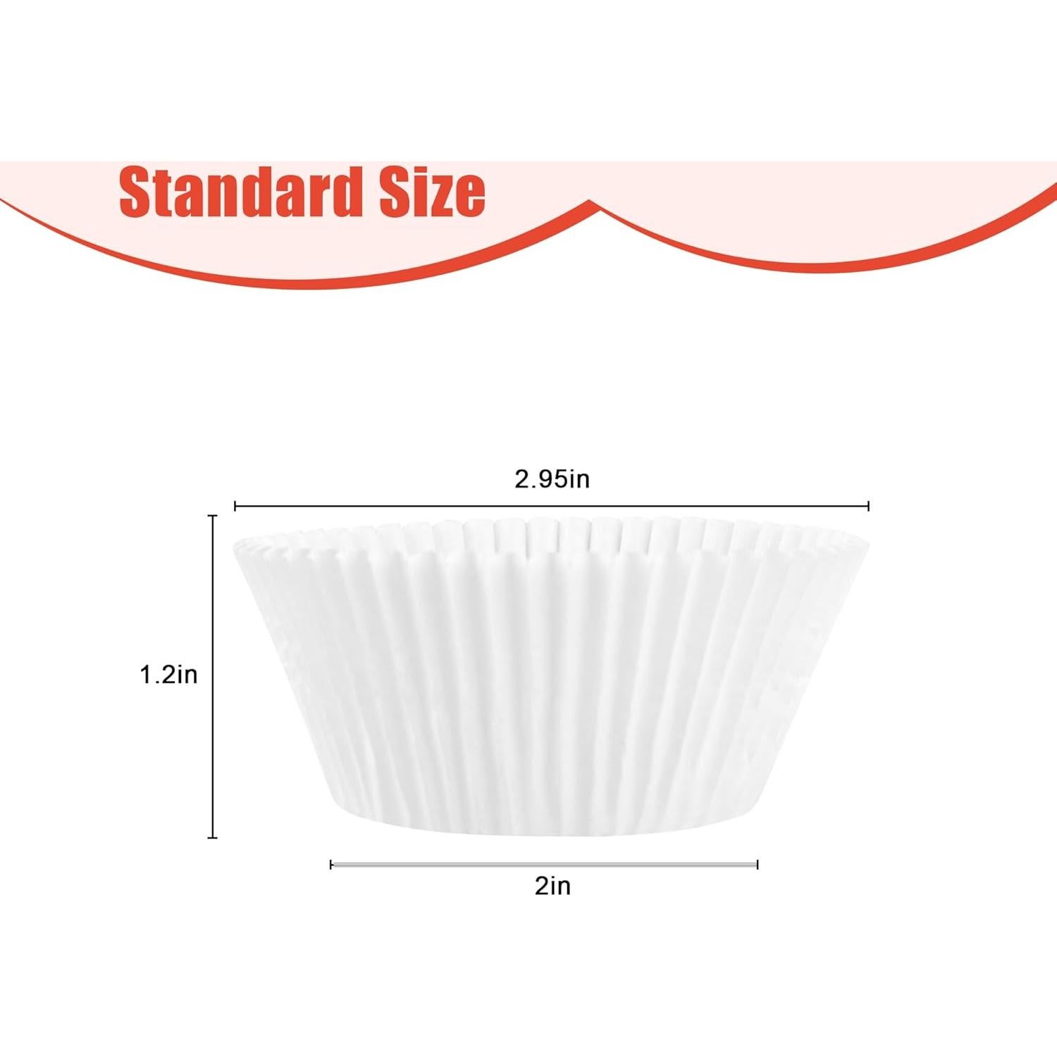 Forros de Cupcake Estándar YestBuy 200 Pcs Desechables Blancos