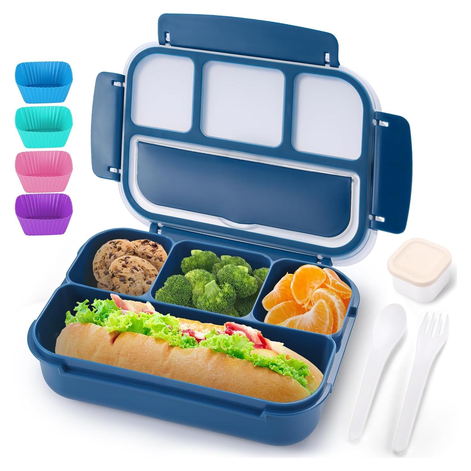 Caja de Almuerzo Bento 1200ml Azul Marino - 4 Compartimentos