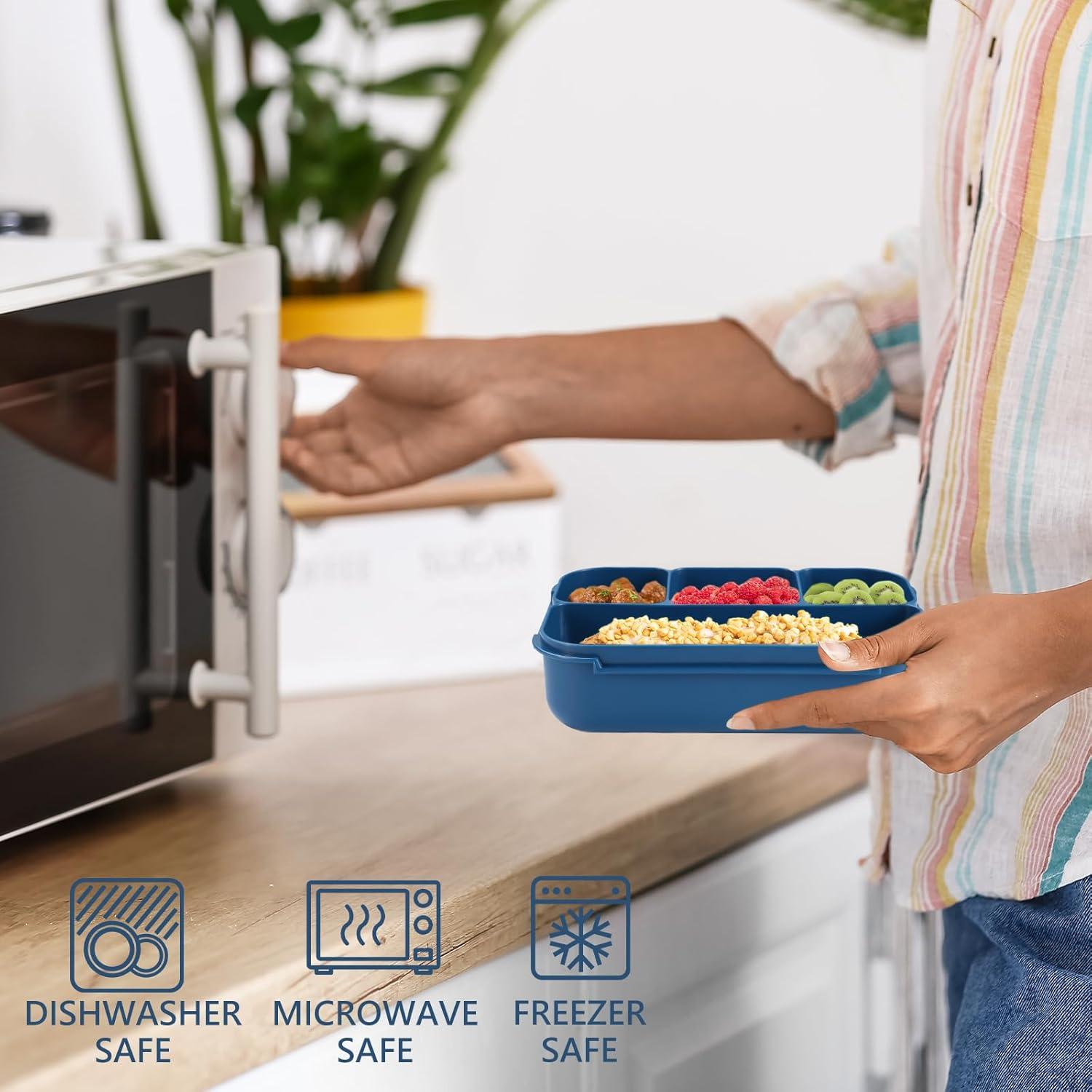 Caja de Almuerzo Bento 1200ml Azul Marino - 4 Compartimentos