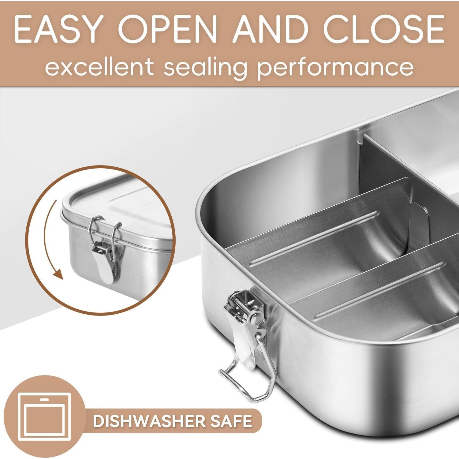 Caja de Almuerzo Acero Inoxidable Golden Key 1400ml 5 Compartimentos