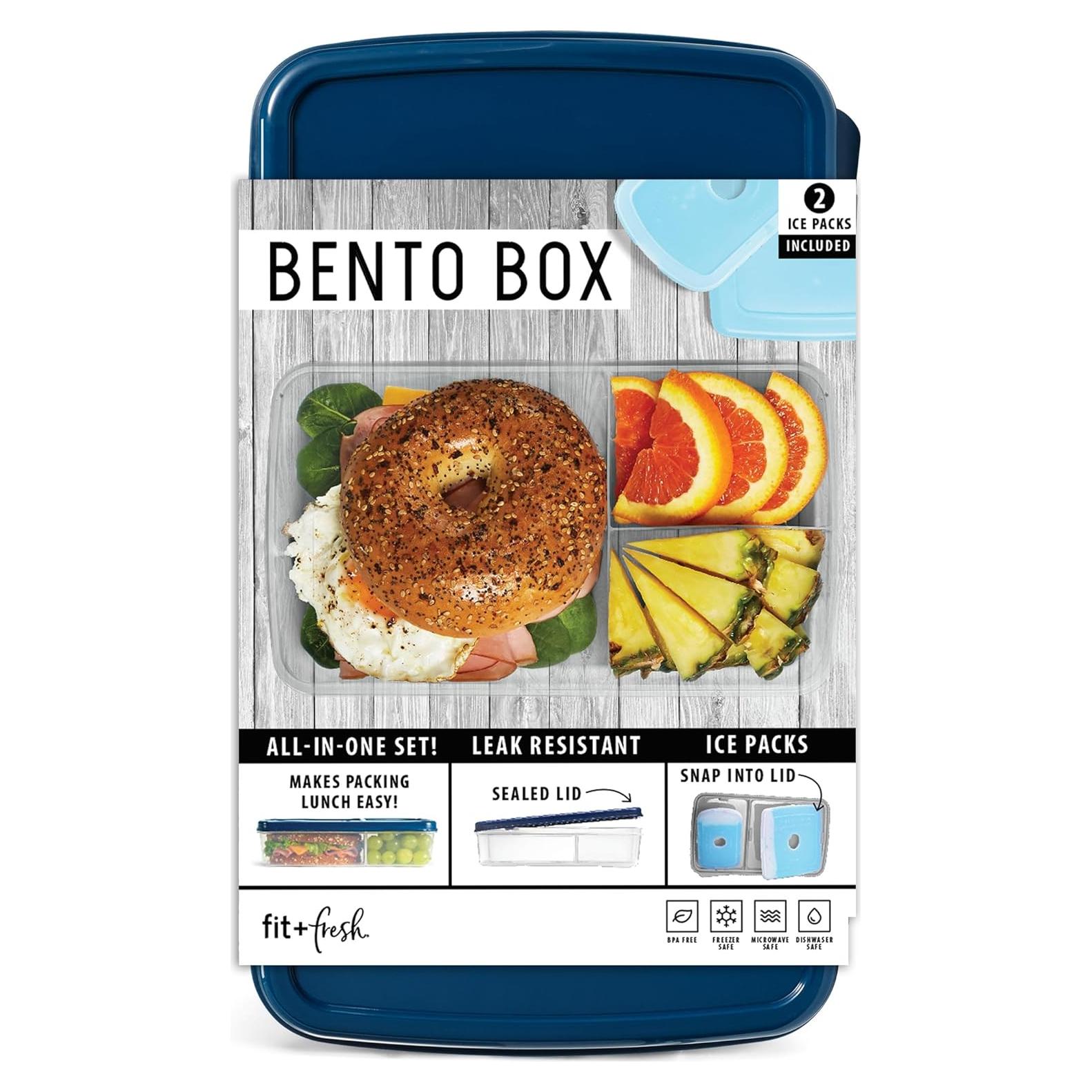 Fit & Fresh Caja Bento Marino 1.84L con 2 Paquetes de Hielo