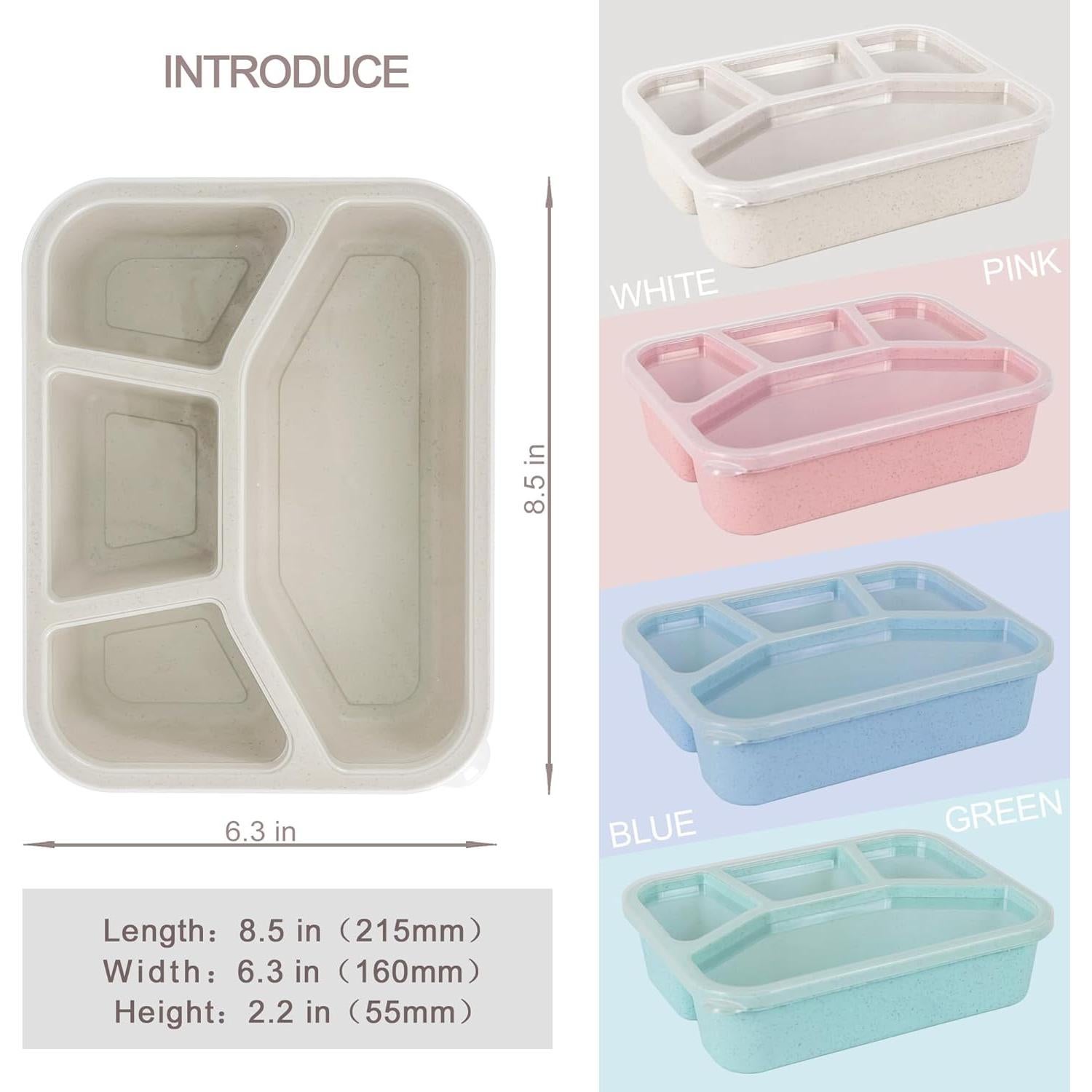 Contenedor Bento TOUWMX - Paquete de 4 Compartimentos 975ml