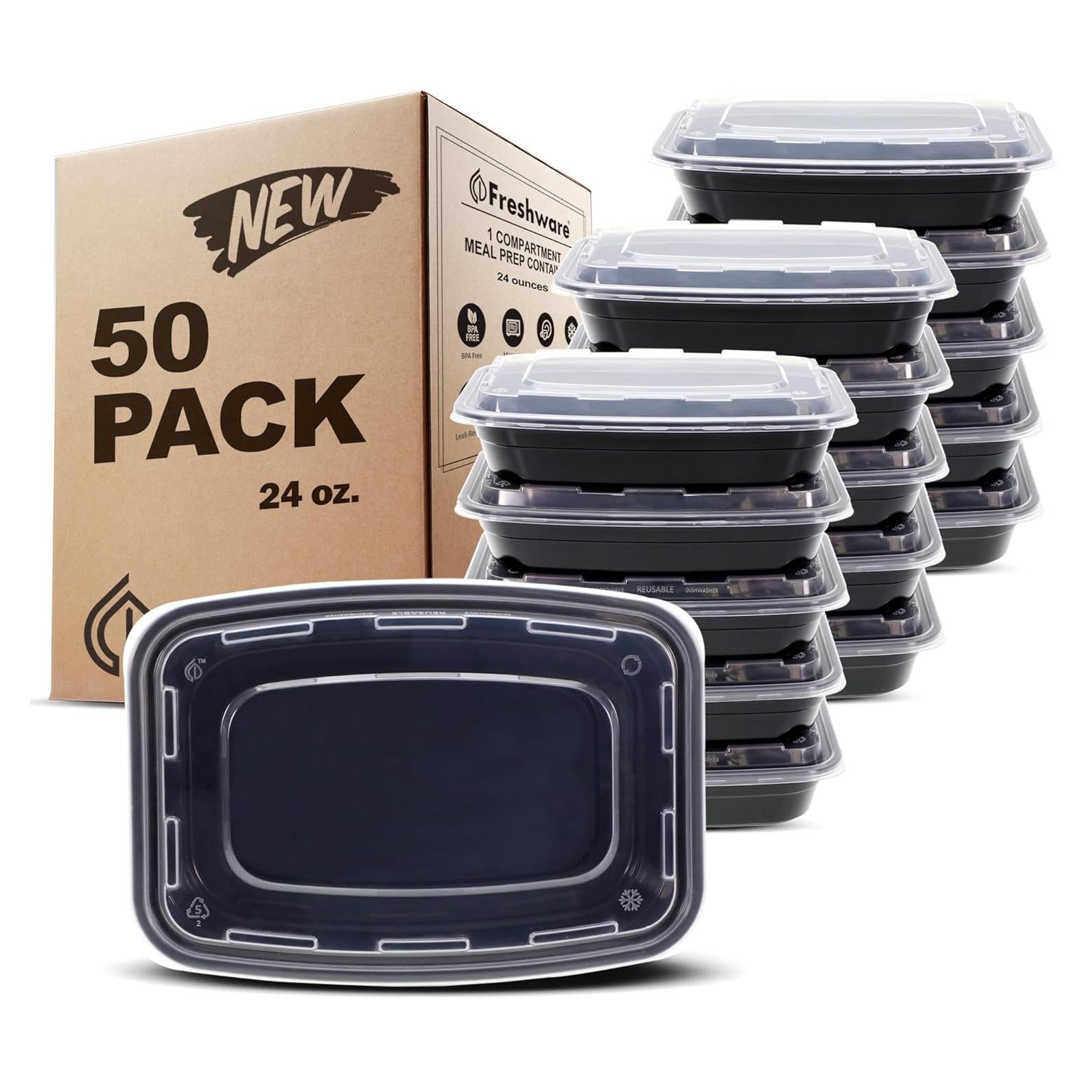 Contenedores de Preparación de Comidas Freshware 50 Piezas 710ml