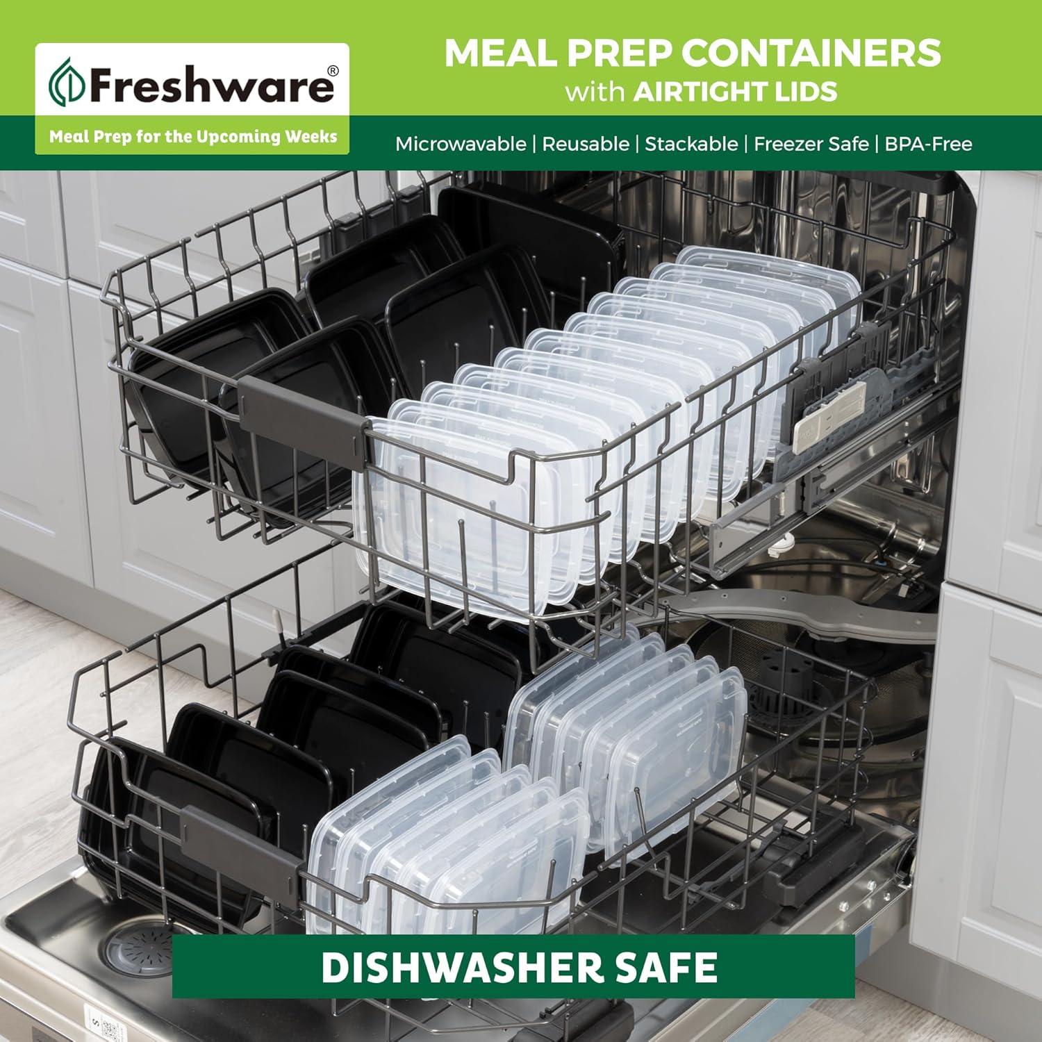Contenedores de Preparación de Comidas Freshware 50 Piezas 710ml