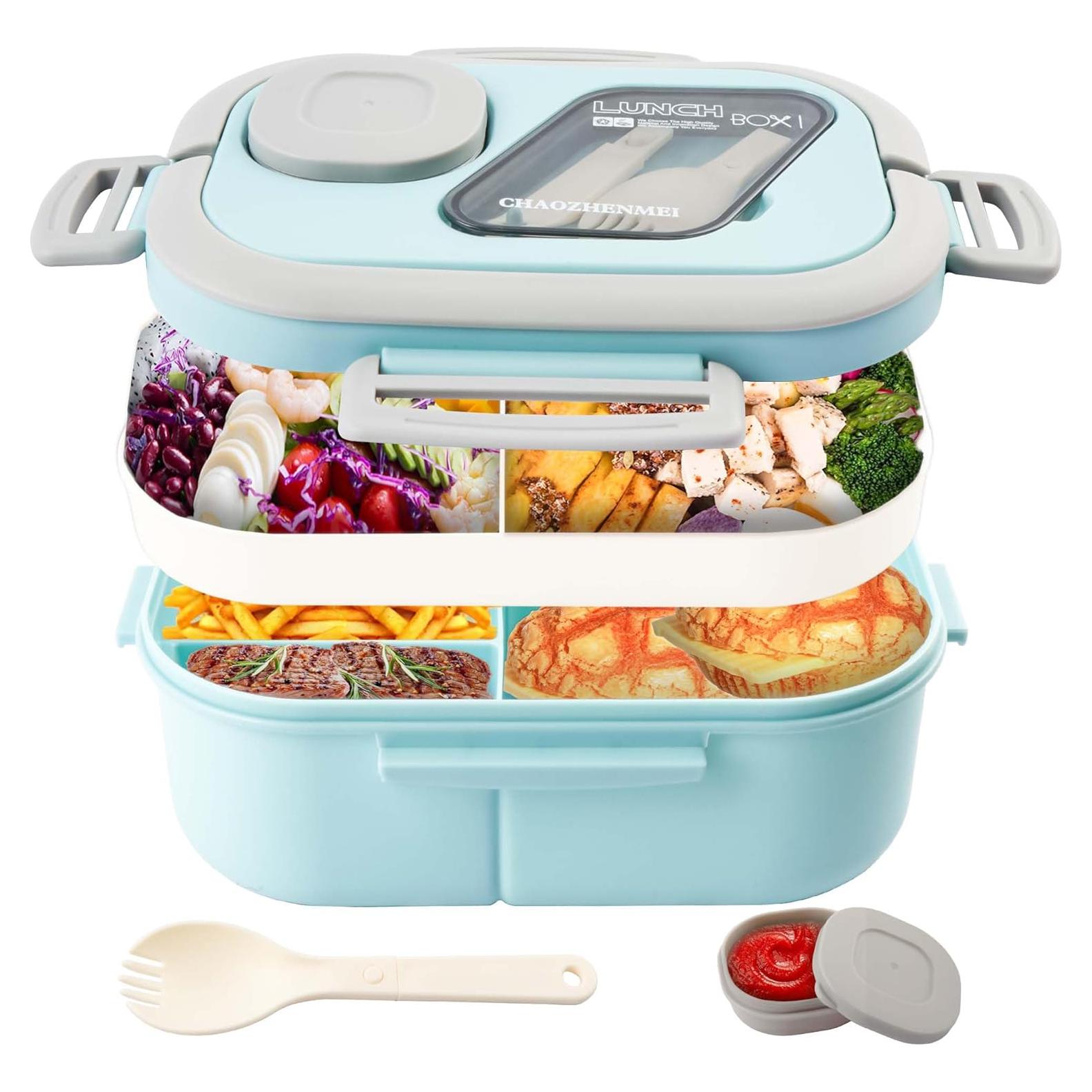Caja de Almuerzo Bento Tinaforld 1.27L Azul con Utensilios