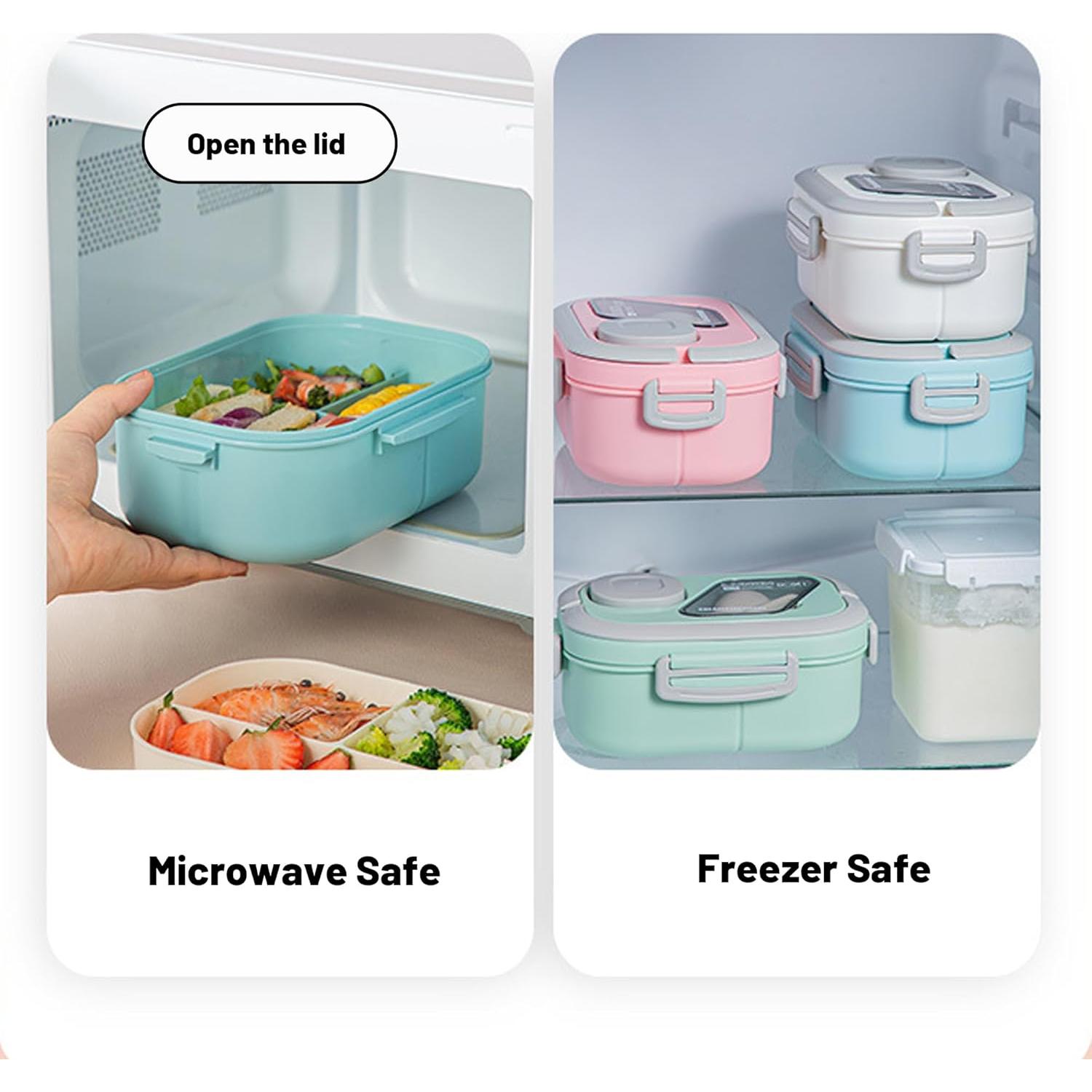 Caja de Almuerzo Bento Tinaforld 1.27L Azul con Utensilios