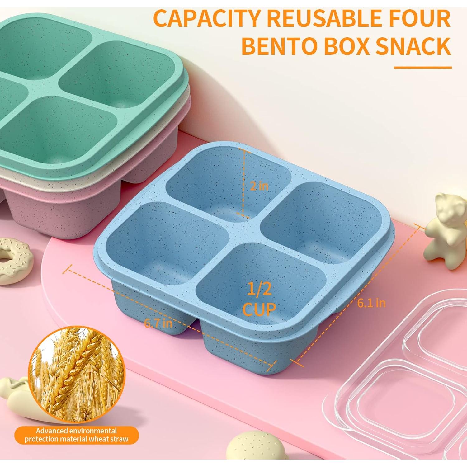 Cajas Bento RGNEIN 4 Compartimentos Reutilizables 473ml