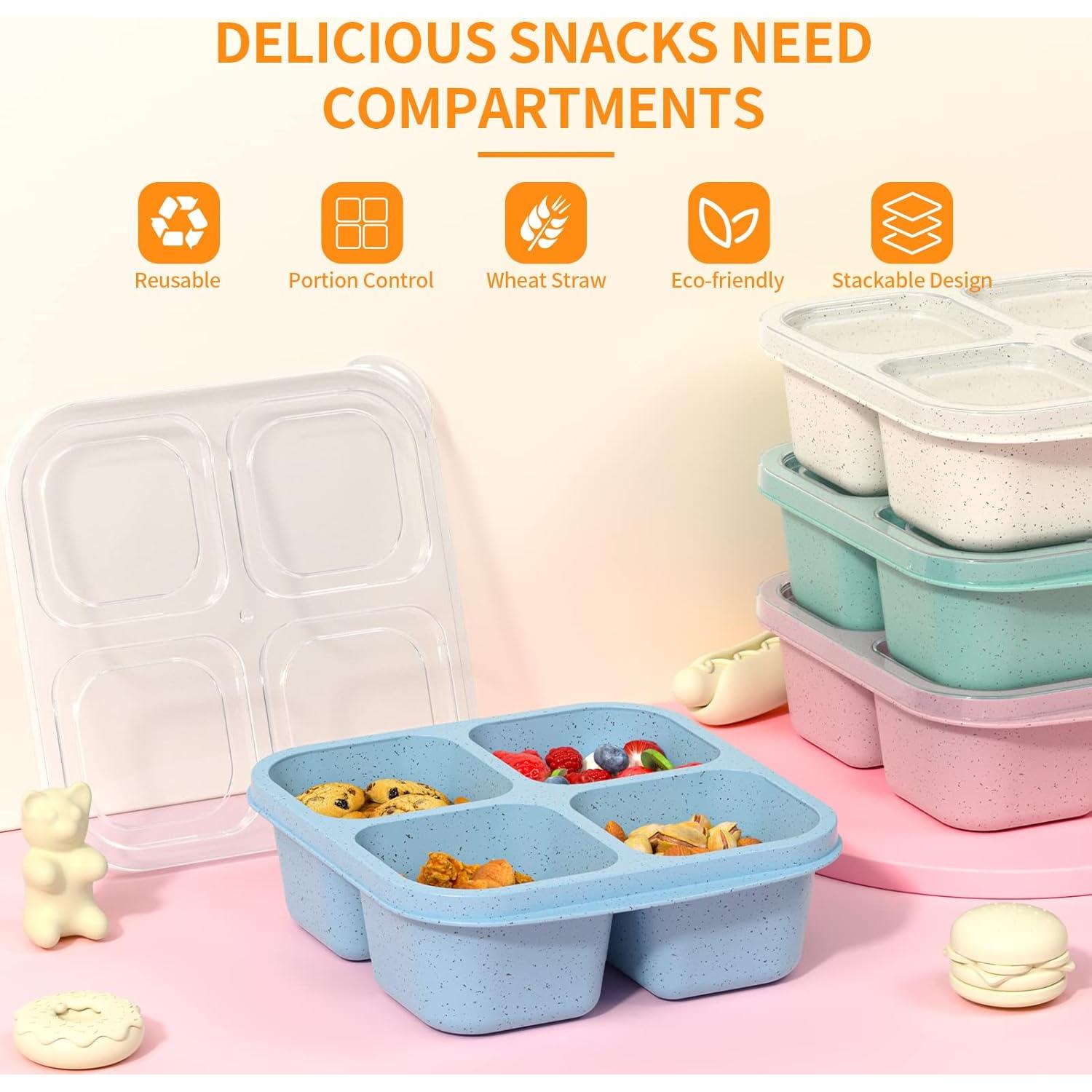 Cajas Bento RGNEIN 4 Compartimentos Reutilizables 473ml