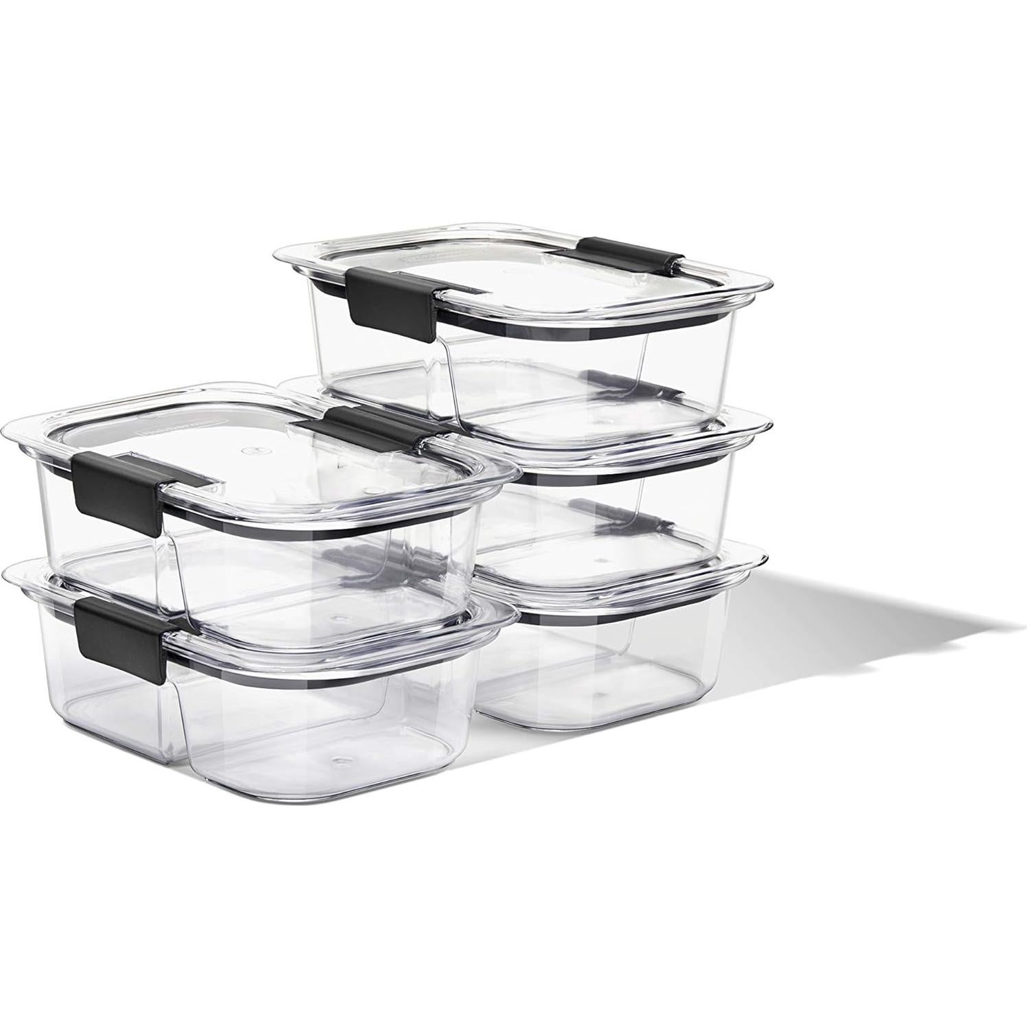 Contenedores de Preparación de Comidas Rubbermaid Brilliance, 5 Piezas, 0.68L, Herméticos