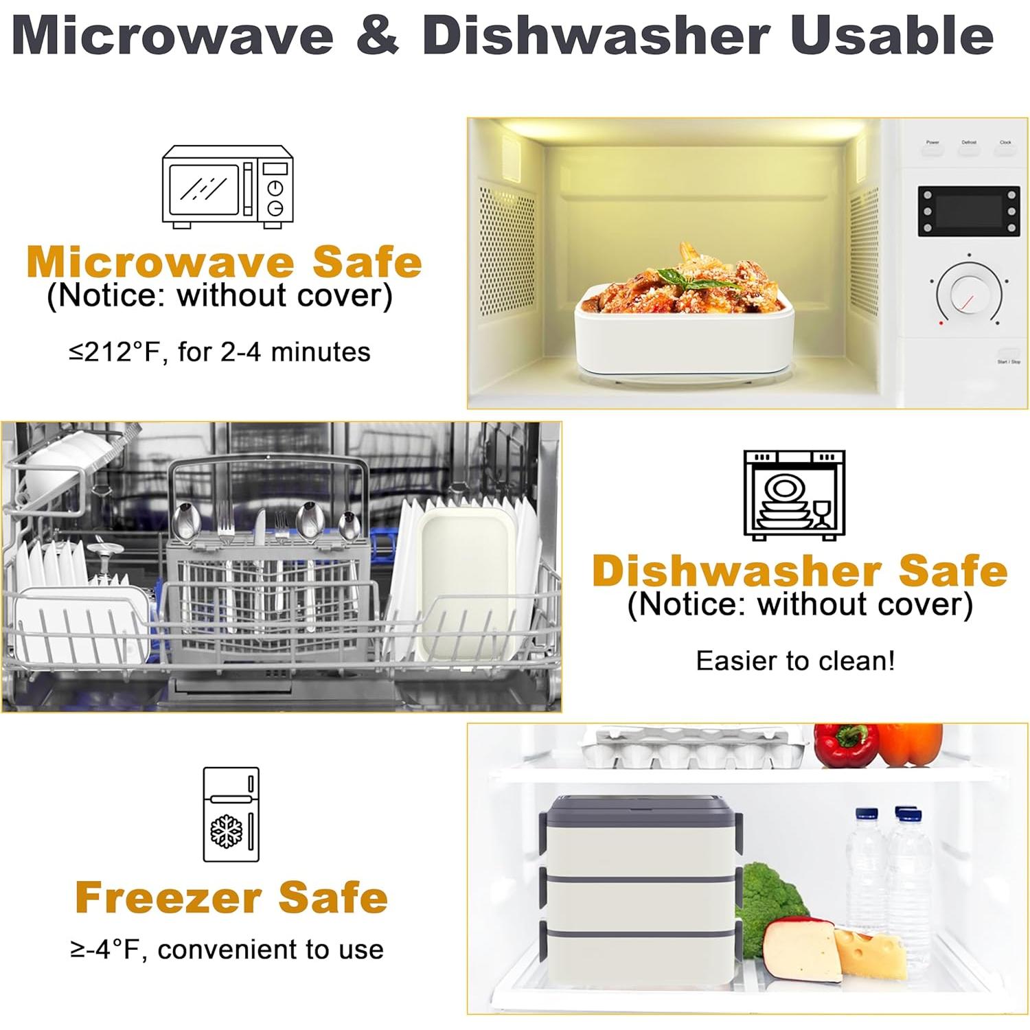 Caja Bento Apilable Kenuket 3000ml 3 Capas A Prueba de Fugas