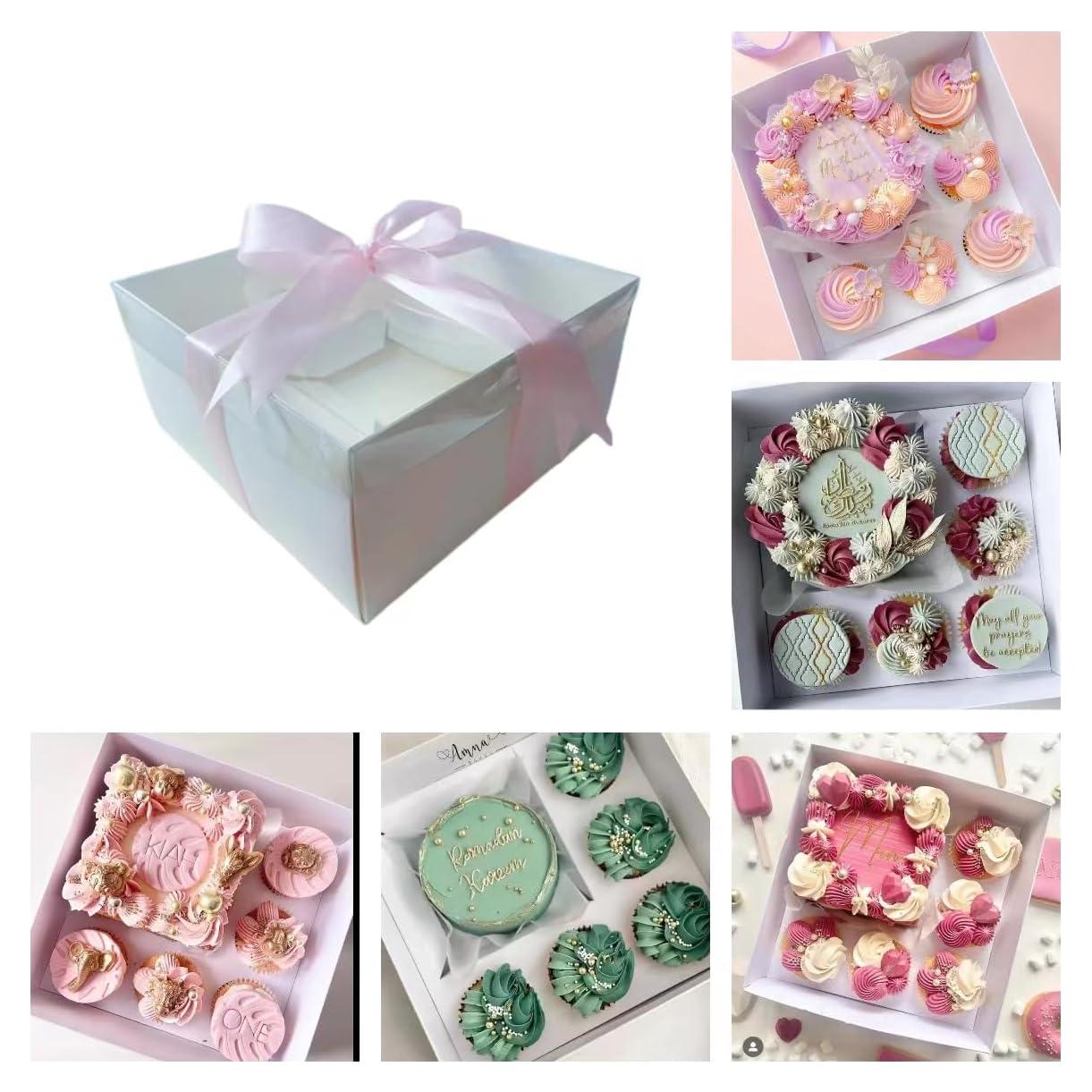 Caja Bento para Pastel y 5 Cupcakes WOO LOVE 25.4x25.4x12.7cm