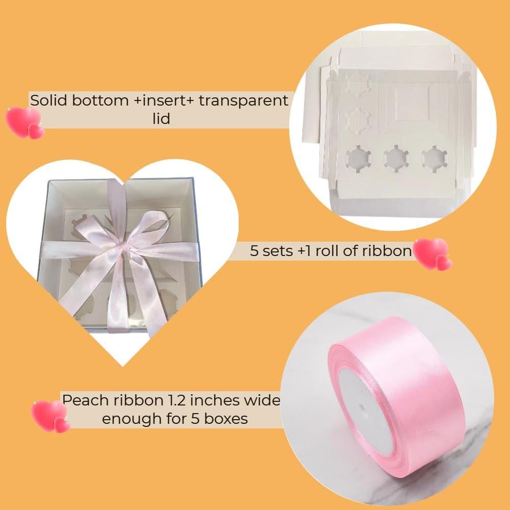 Caja Bento para Pastel y 5 Cupcakes WOO LOVE 25.4x25.4x12.7cm