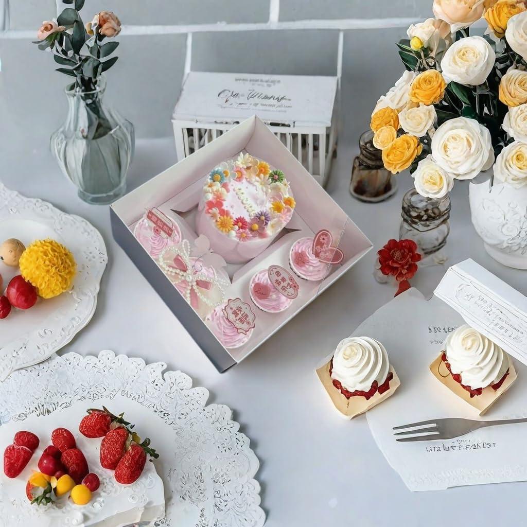 Caja Bento para Pastel y 5 Cupcakes WOO LOVE 25.4x25.4x12.7cm